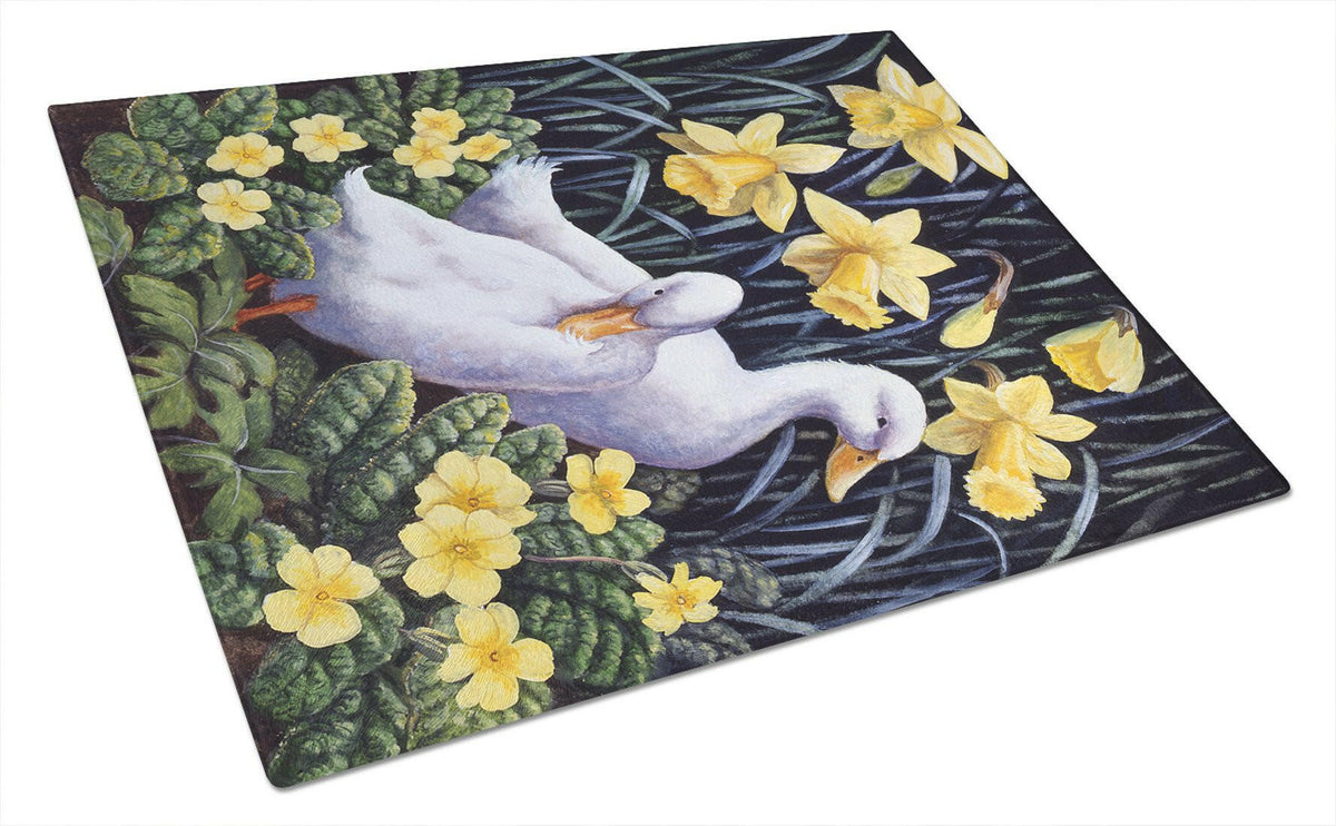 Ducks by Daphne Baxter Glass Cutting Board Large BDBA0279LCB by Caroline&#39;s Treasures