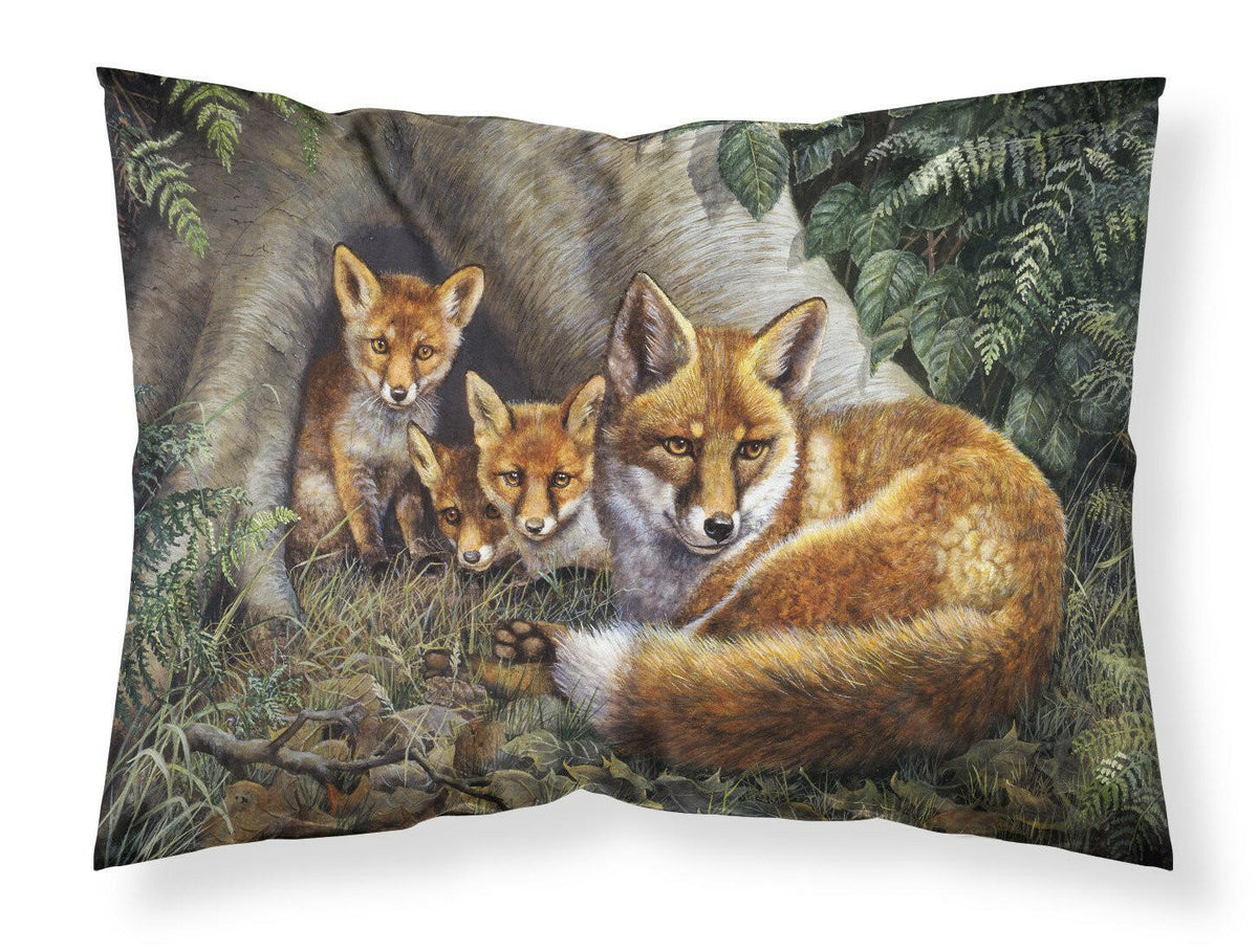 A Family of Foxes at Home Fabric Standard Pillowcase BDBA0283PILLOWCASE by Caroline&#39;s Treasures