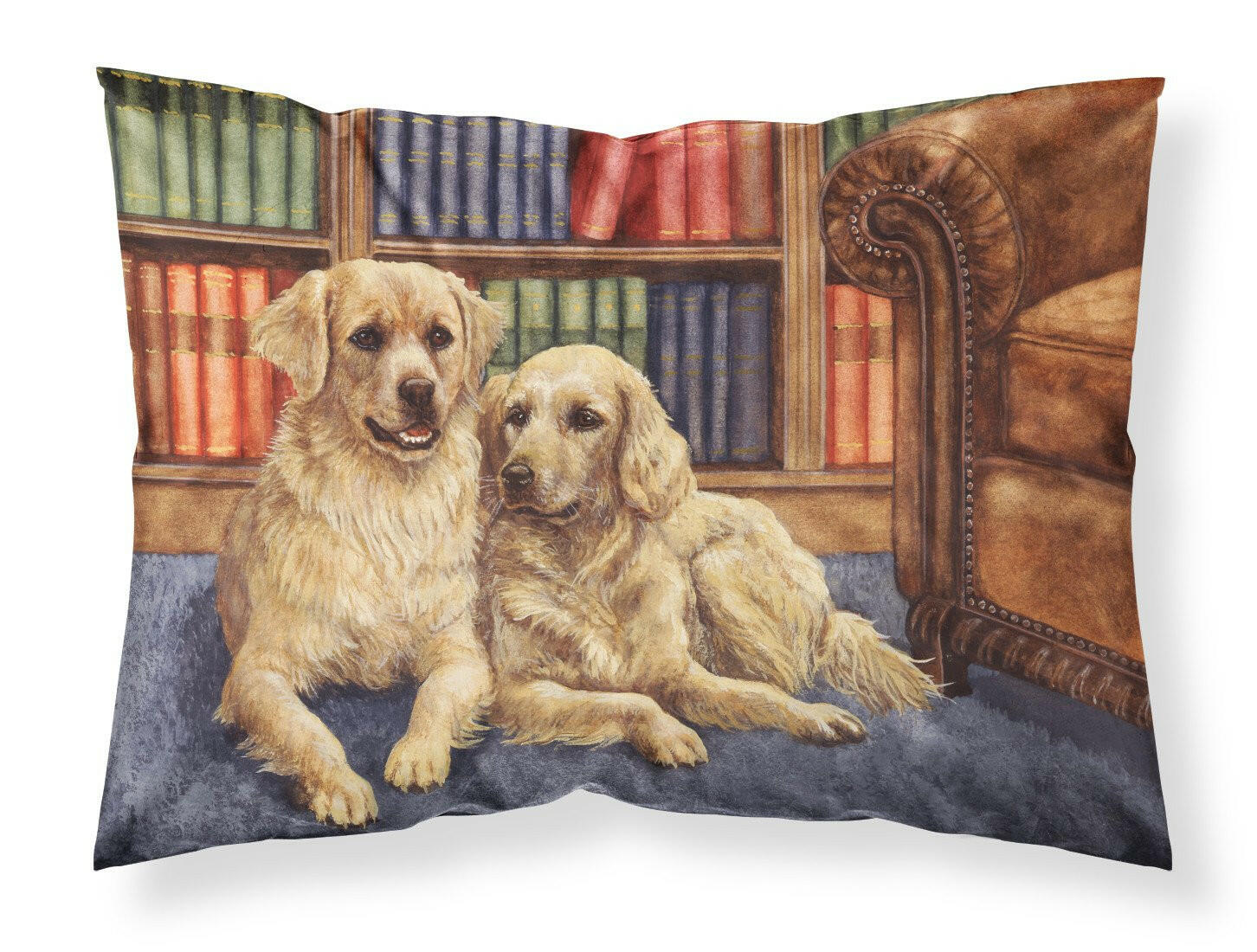 Golden Retrievers in the Library Fabric Standard Pillowcase BDBA0289PILLOWCASE by Caroline's Treasures