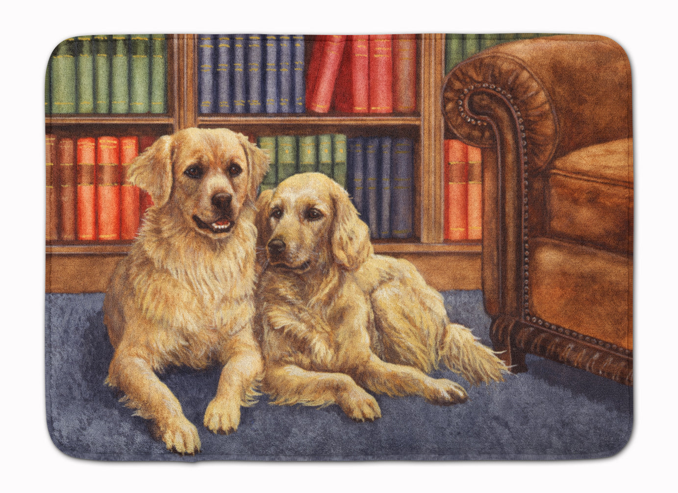 Golden Retrievers in the Library Machine Washable Memory Foam Mat BDBA0289RUG - the-store.com