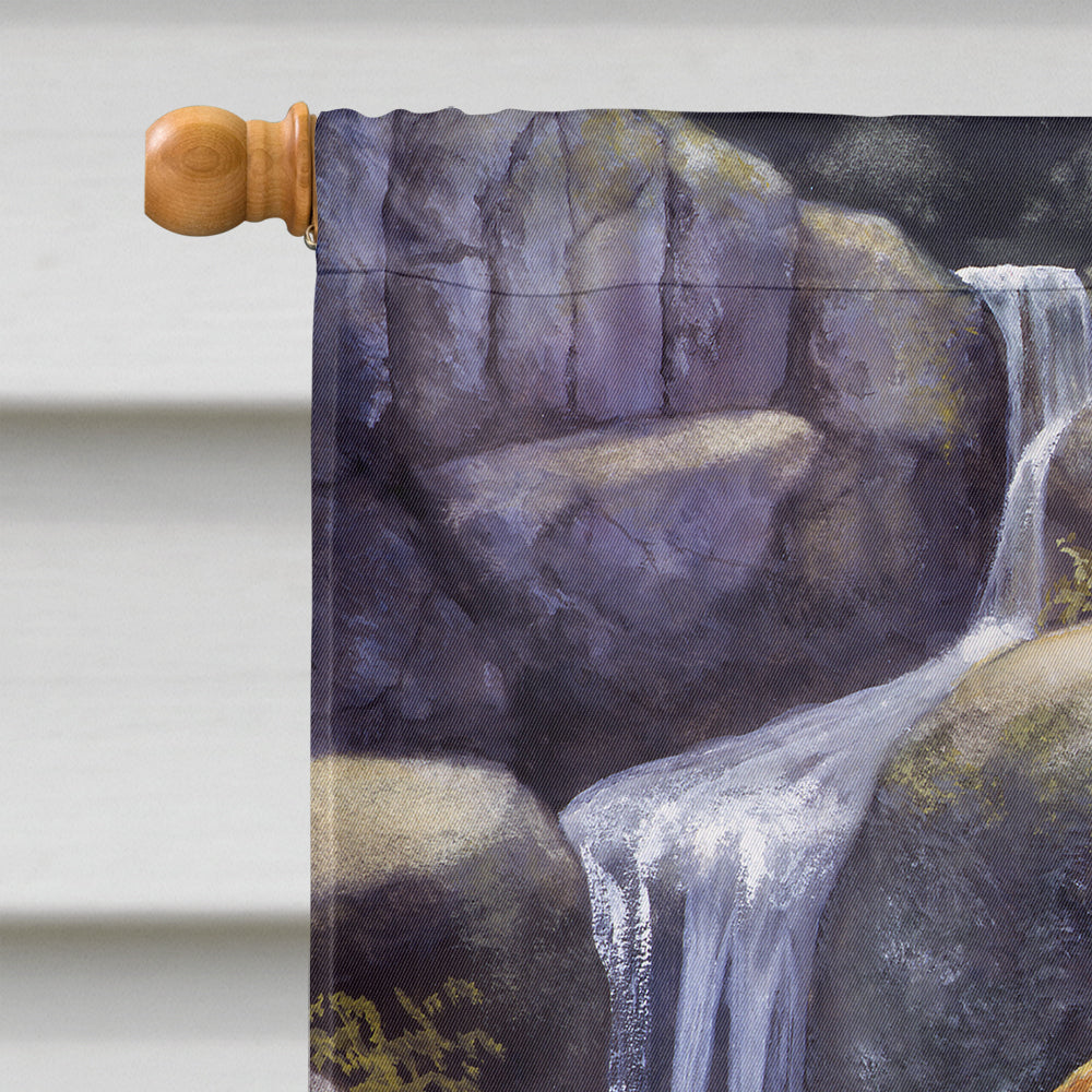 Otters by the Waterfall by Daphne Baxter Flag Canvas House Size BDBA0293CHF