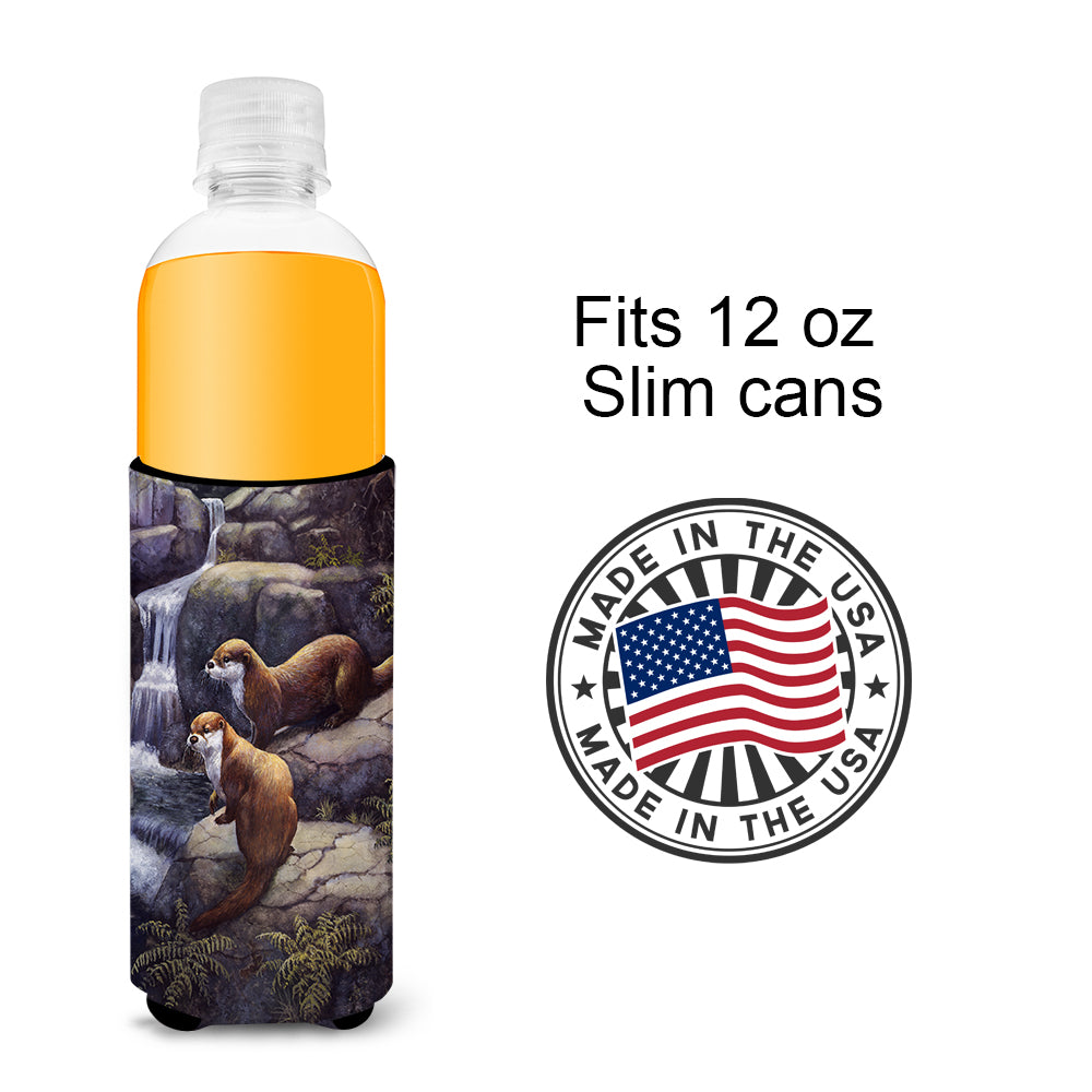 Otters by the Waterfall by Daphne Baxter Ultra Beverage Insulators for slim cans BDBA0293MUK  the-store.com.