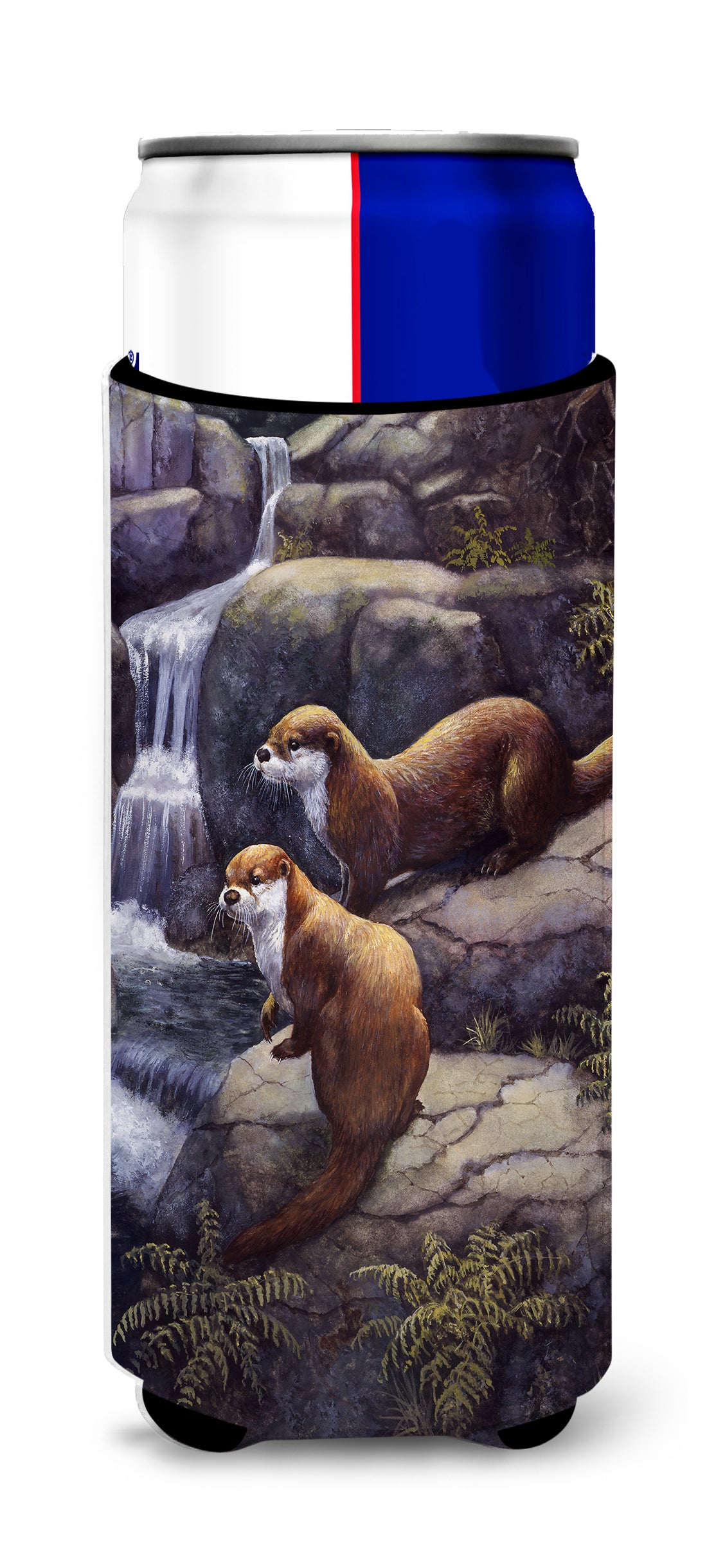 Otters by the Waterfall by Daphne Baxter Ultra Beverage Isolateurs pour canettes minces BDBA0293MUK