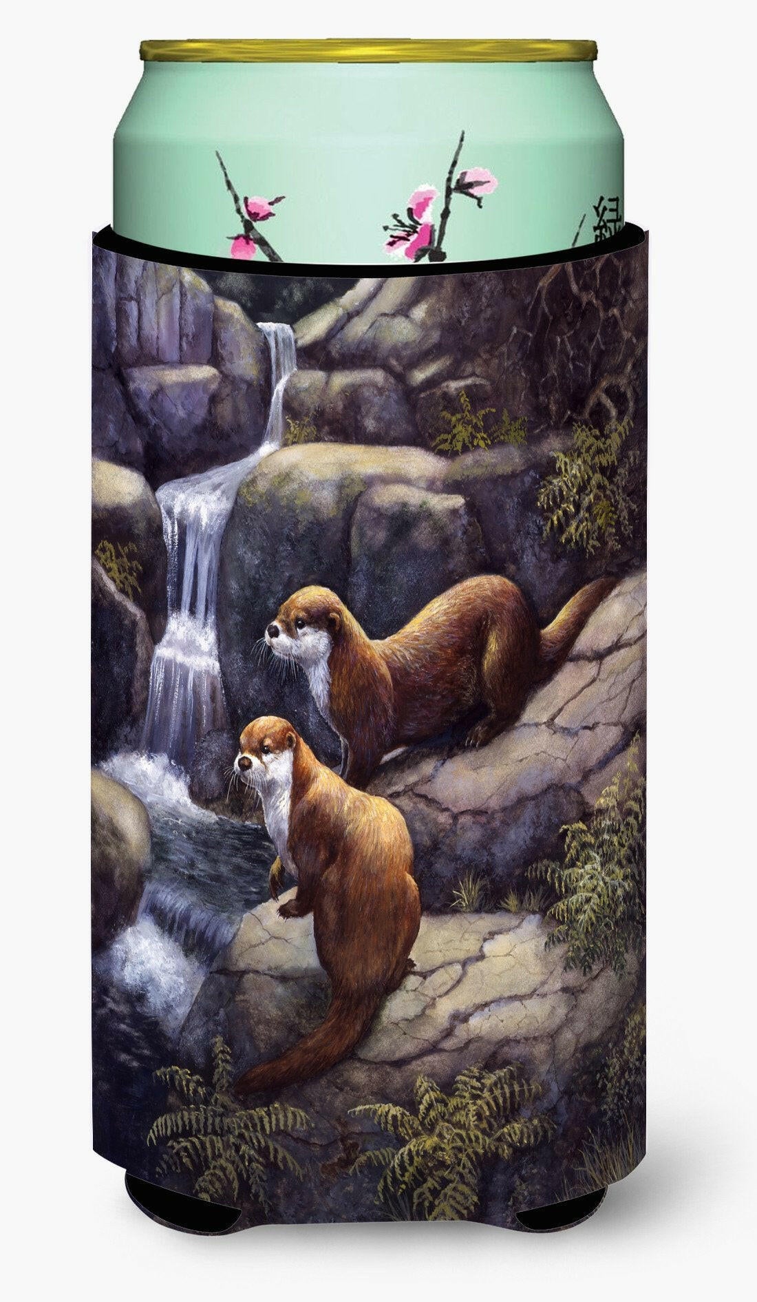 Otters by the Waterfall by Daphne Baxter Tall Boy Beverage Insulator Hugger BDBA0293TBC by Caroline&#39;s Treasures