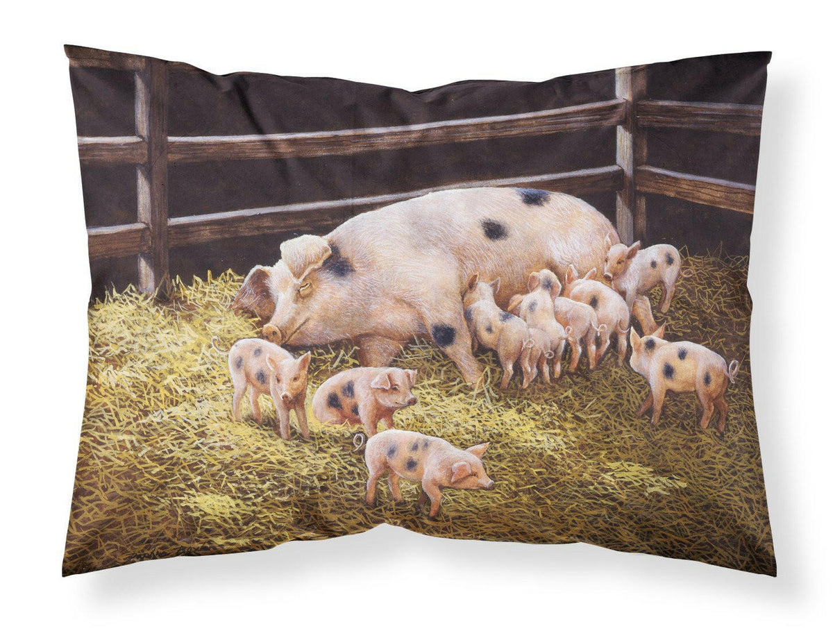 Pigs Piglets at Dinner Time Fabric Standard Pillowcase BDBA0296PILLOWCASE by Caroline&#39;s Treasures
