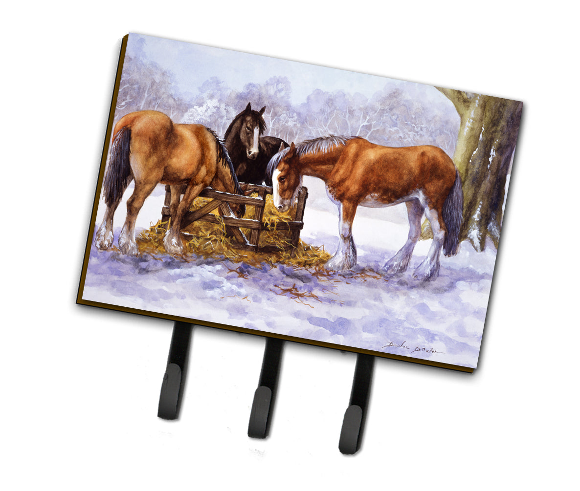 Horses eating Hay in the Snow Leash or Key Holder BDBA0297TH68