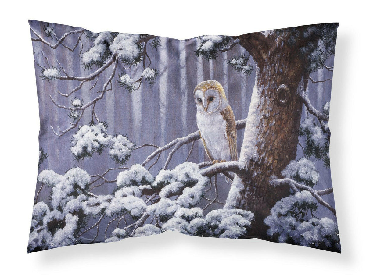 Owl on a Tree Branch in the Snow Fabric Standard Pillowcase BDBA0303PILLOWCASE by Caroline&#39;s Treasures