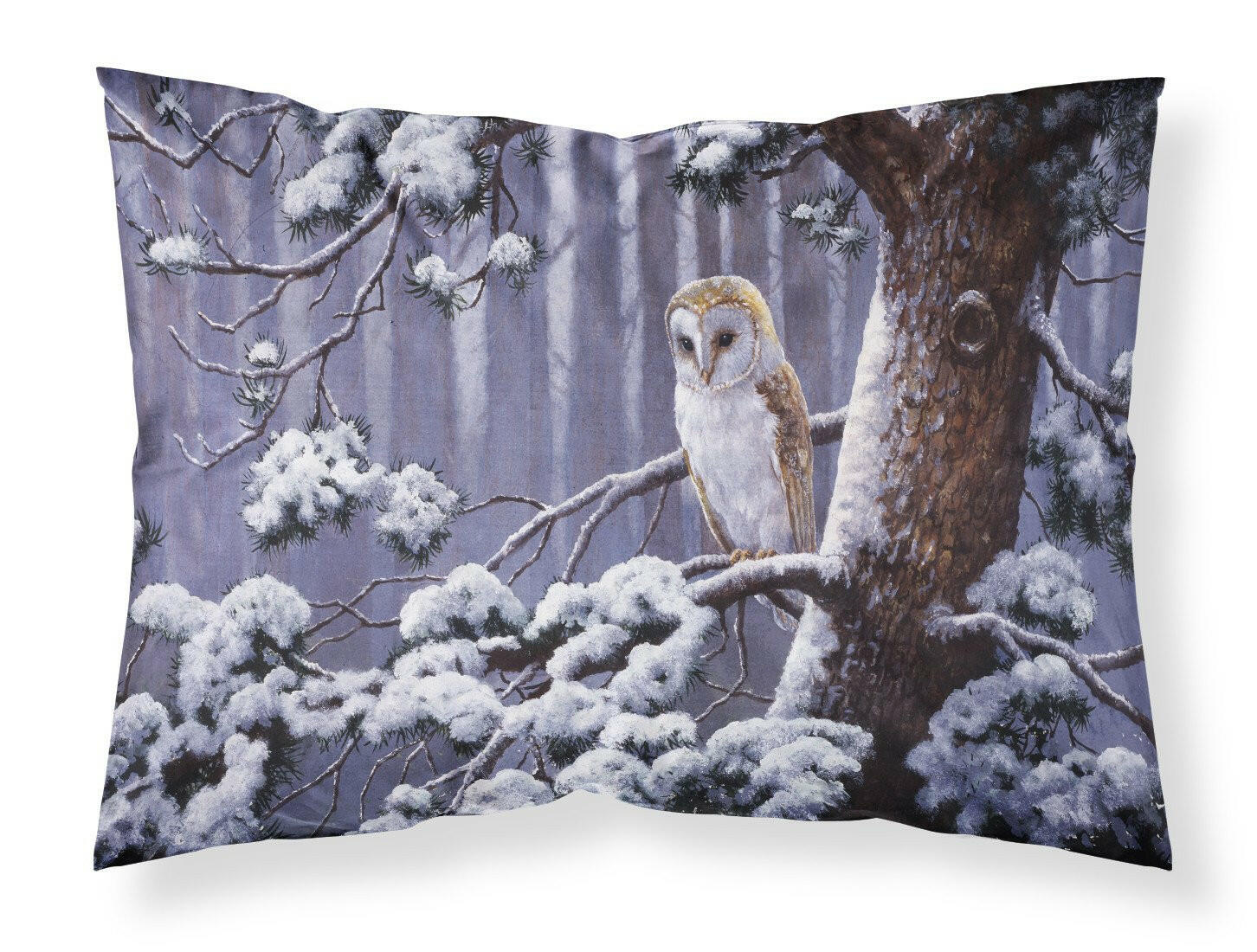 Owl on a Tree Branch in the Snow Fabric Standard Pillowcase BDBA0303PILLOWCASE by Caroline's Treasures