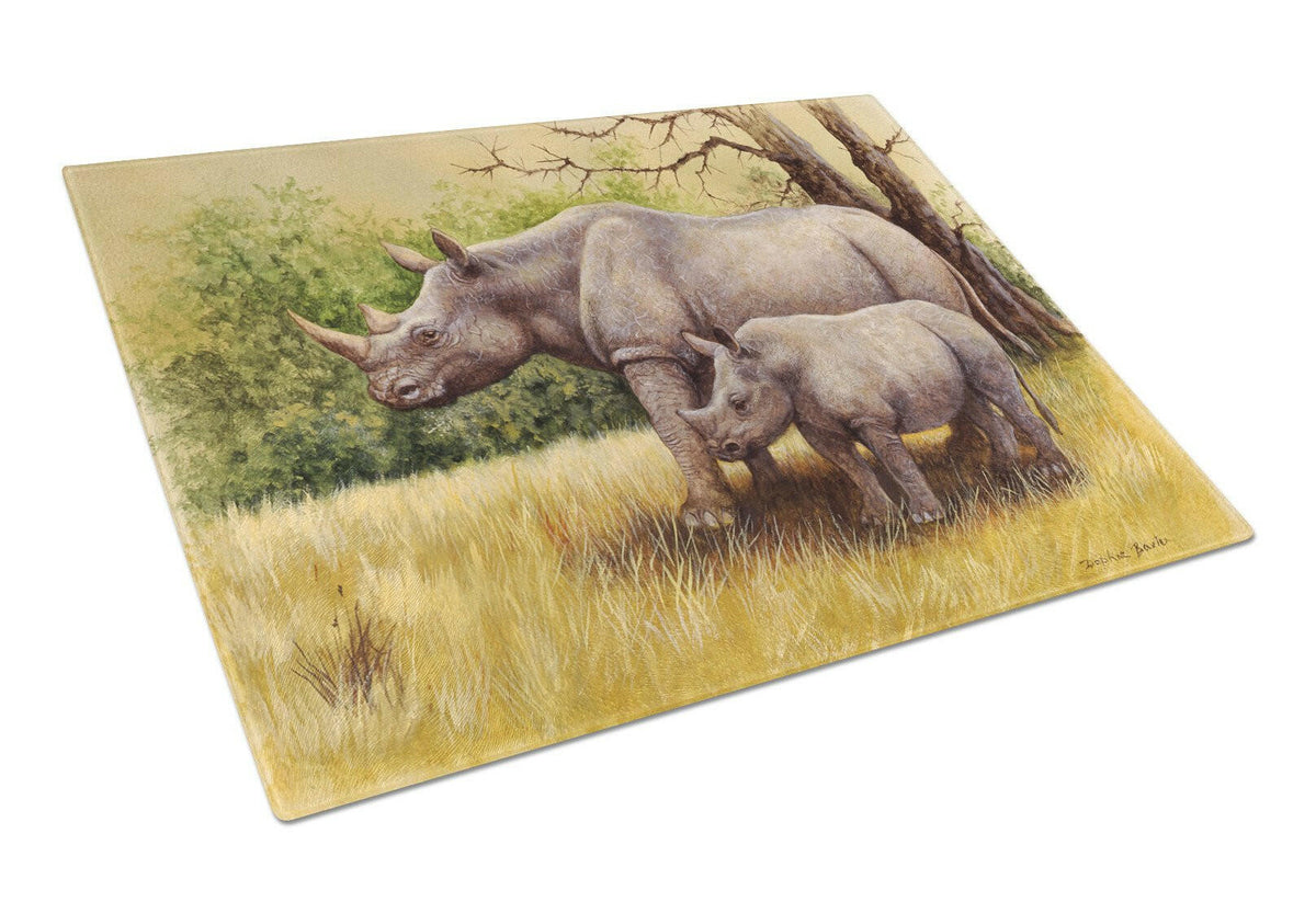 Rhinoceros by Daphne Baxter Glass Cutting Board Large BDBA0306LCB by Caroline&#39;s Treasures