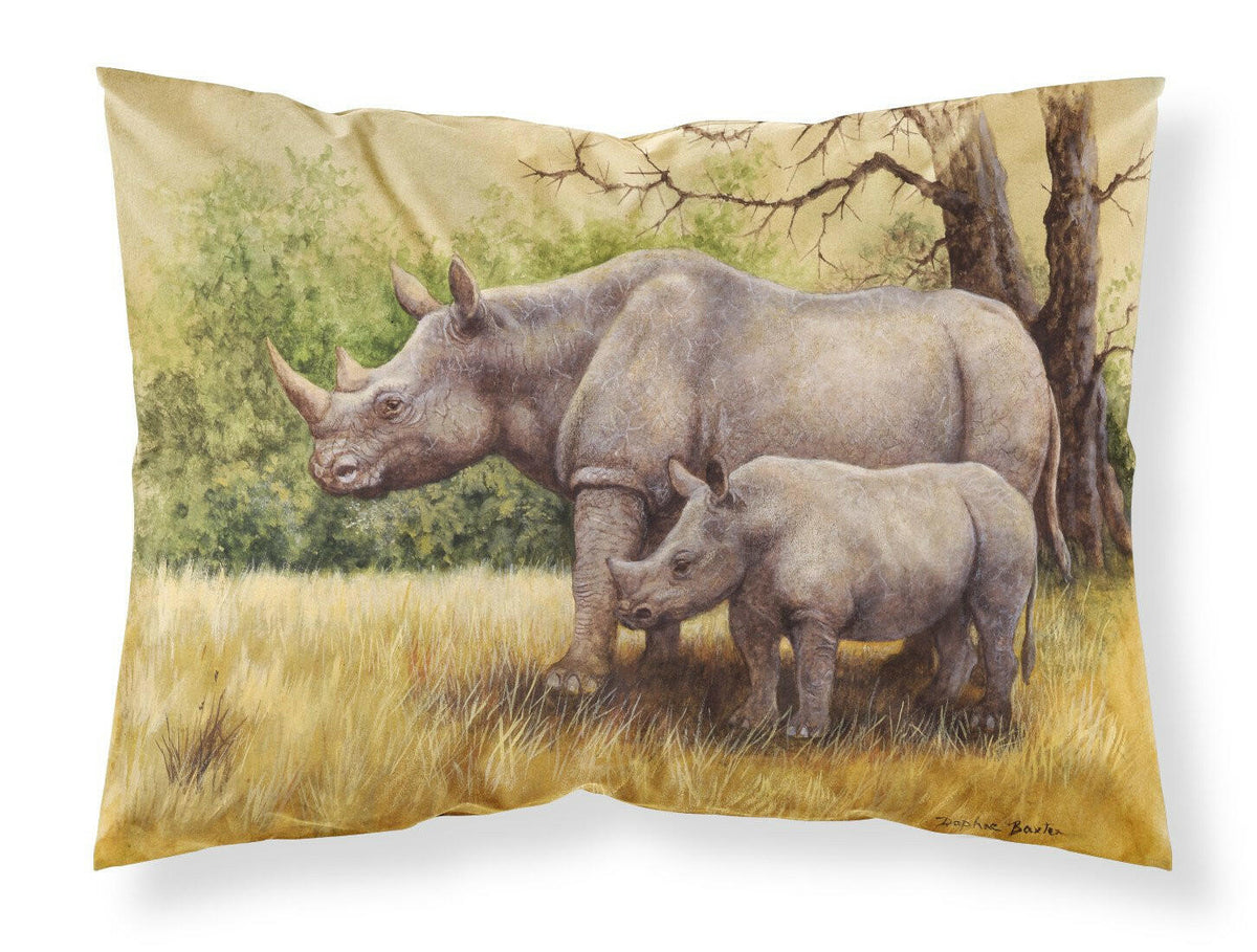 Rhinoceros by Daphne Baxter Fabric Standard Pillowcase BDBA0306PILLOWCASE by Caroline&#39;s Treasures