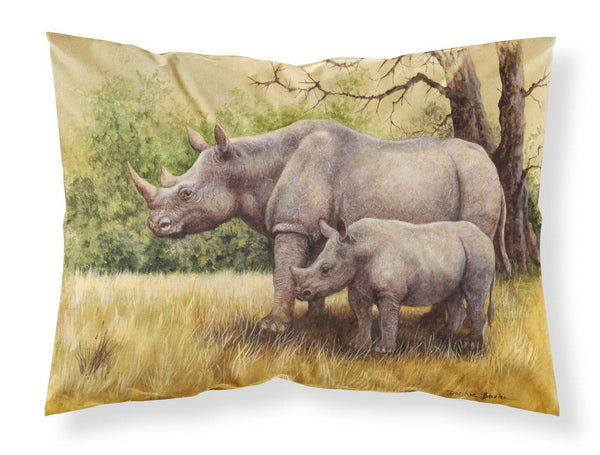 Rhinoceros by Daphne Baxter Fabric Standard Pillowcase BDBA0306PILLOWCASE by Caroline's Treasures