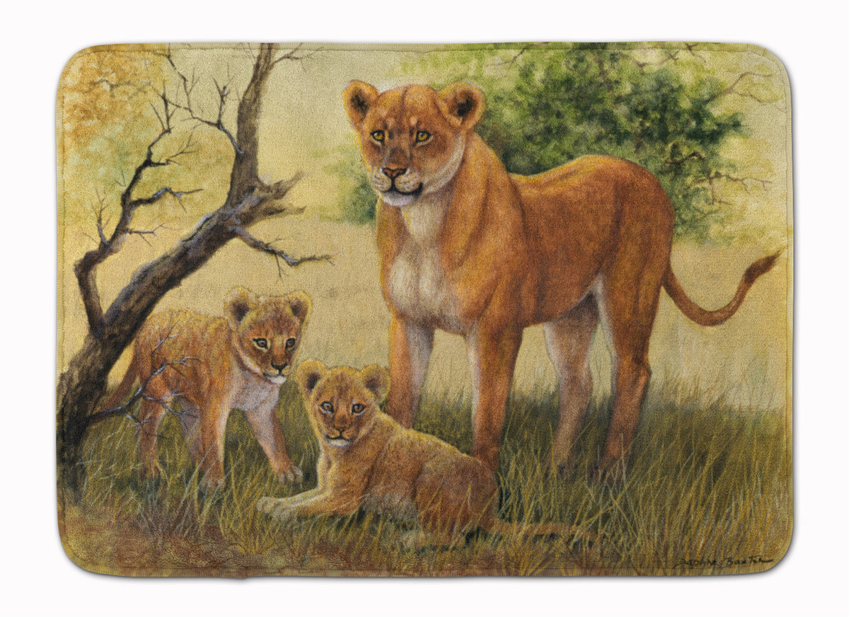 Lion and Cubs by Daphne Baxter Machine Washable Memory Foam Mat BDBA0307RUG - the-store.com