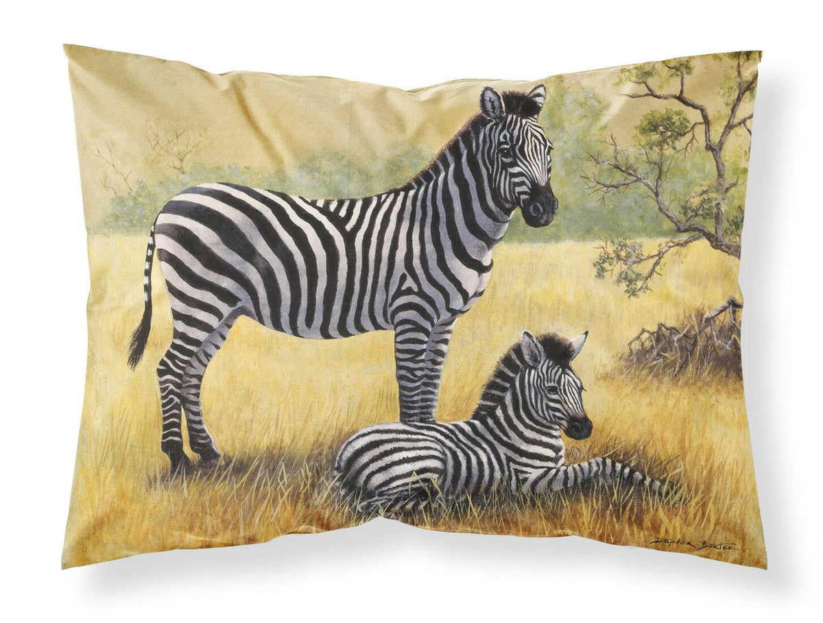 Zebras by Daphne Baxter Fabric Standard Pillowcase BDBA0308PILLOWCASE by Caroline&#39;s Treasures