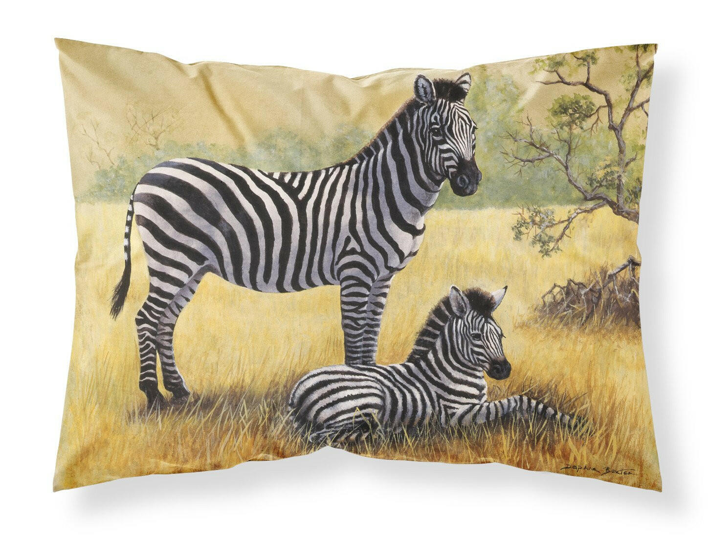 Zebras by Daphne Baxter Fabric Standard Pillowcase BDBA0308PILLOWCASE by Caroline's Treasures