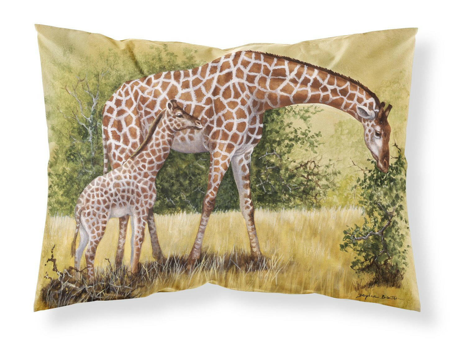 Giraffes by Daphne Baxter Fabric Standard Pillowcase BDBA0309PILLOWCASE by Caroline's Treasures