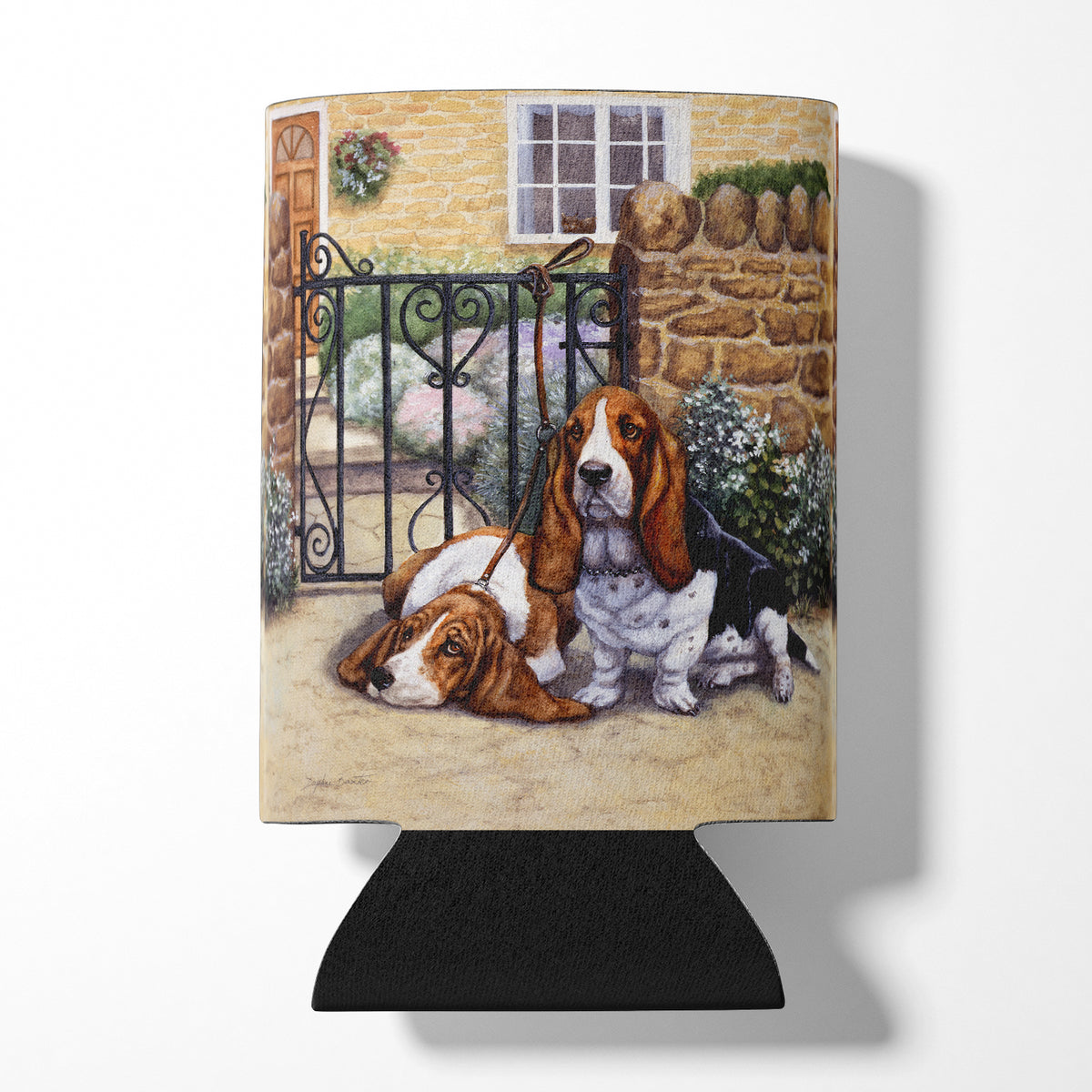 Basset Hound at the gate Can or Bottle Hugger BDBA0312CC