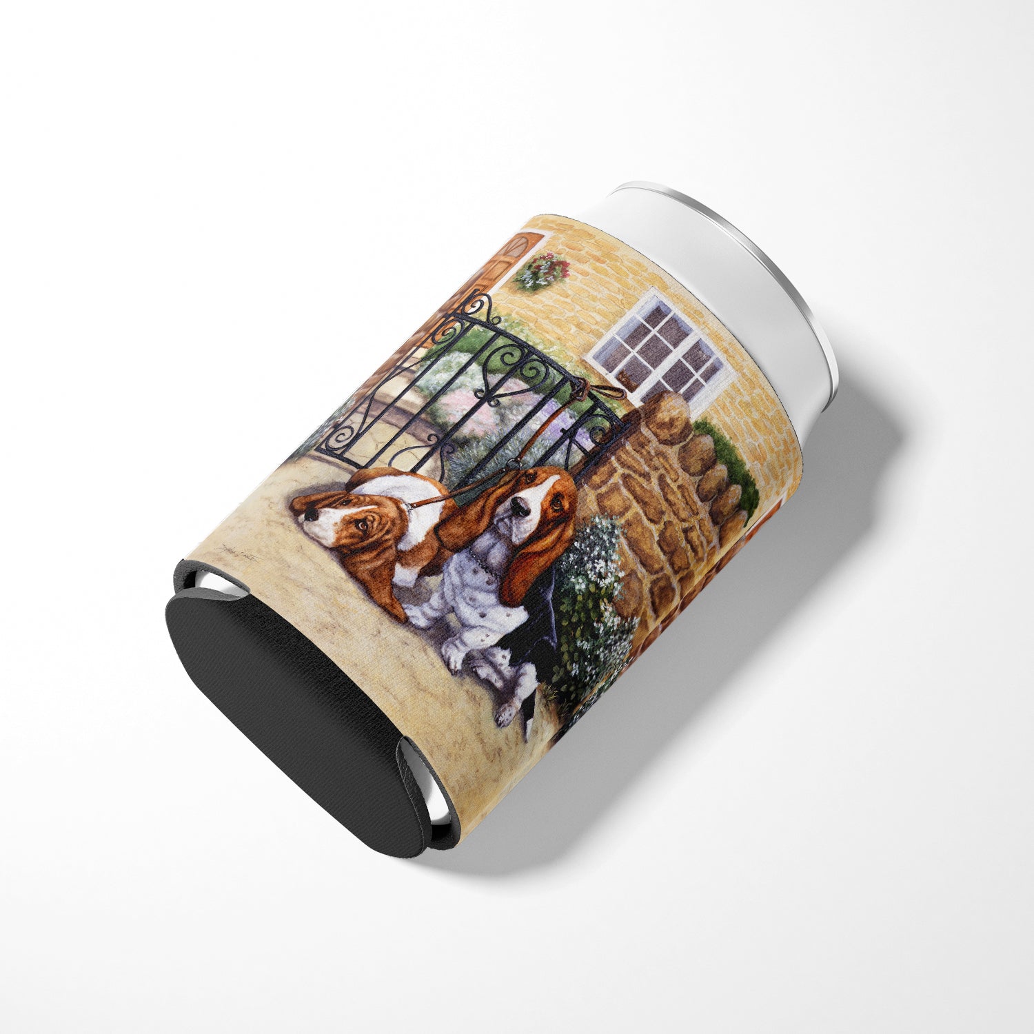 Basset Hound at the gate Can or Bottle Hugger BDBA0312CC