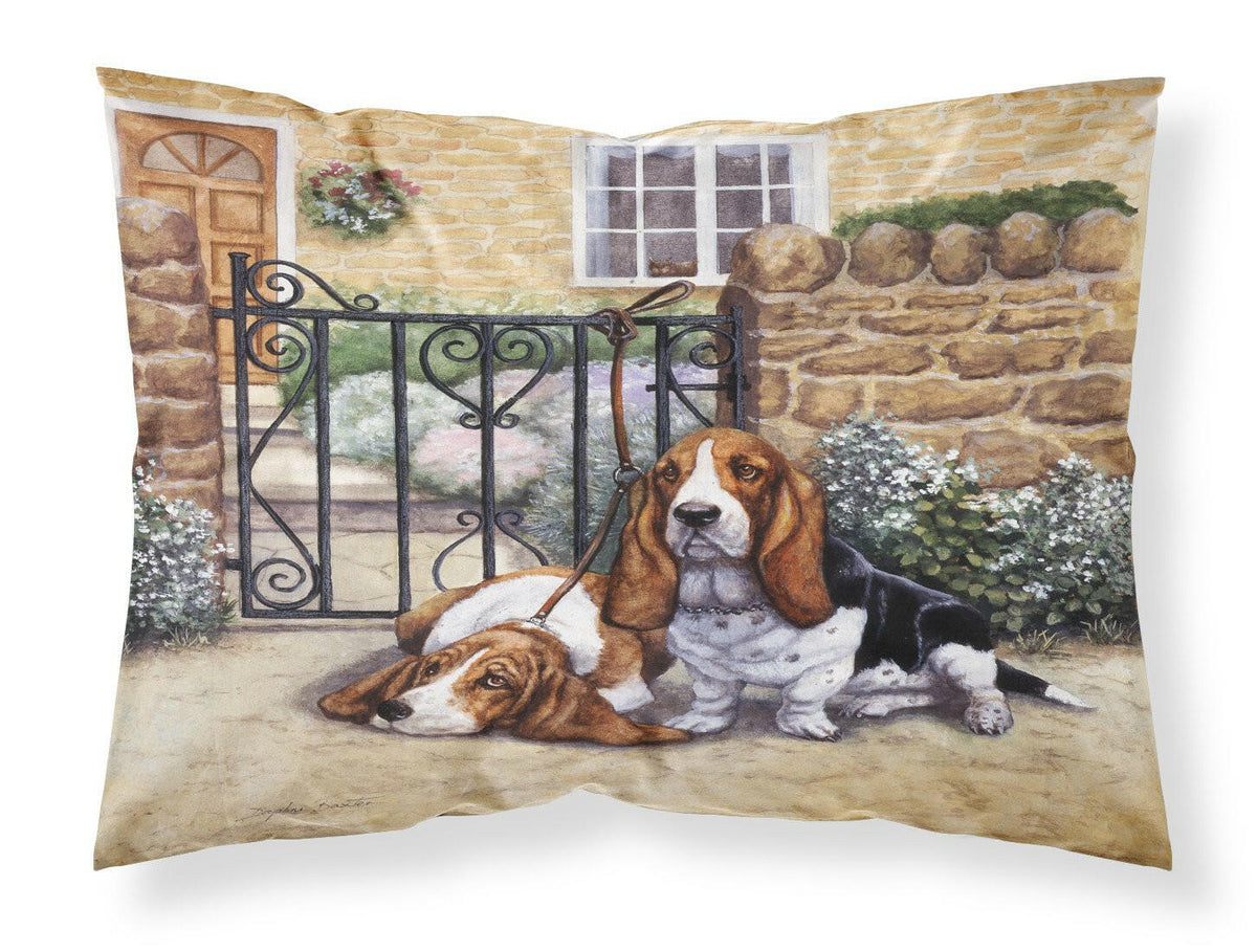 Basset Hound at the gate Fabric Standard Pillowcase BDBA0312PILLOWCASE by Caroline&#39;s Treasures