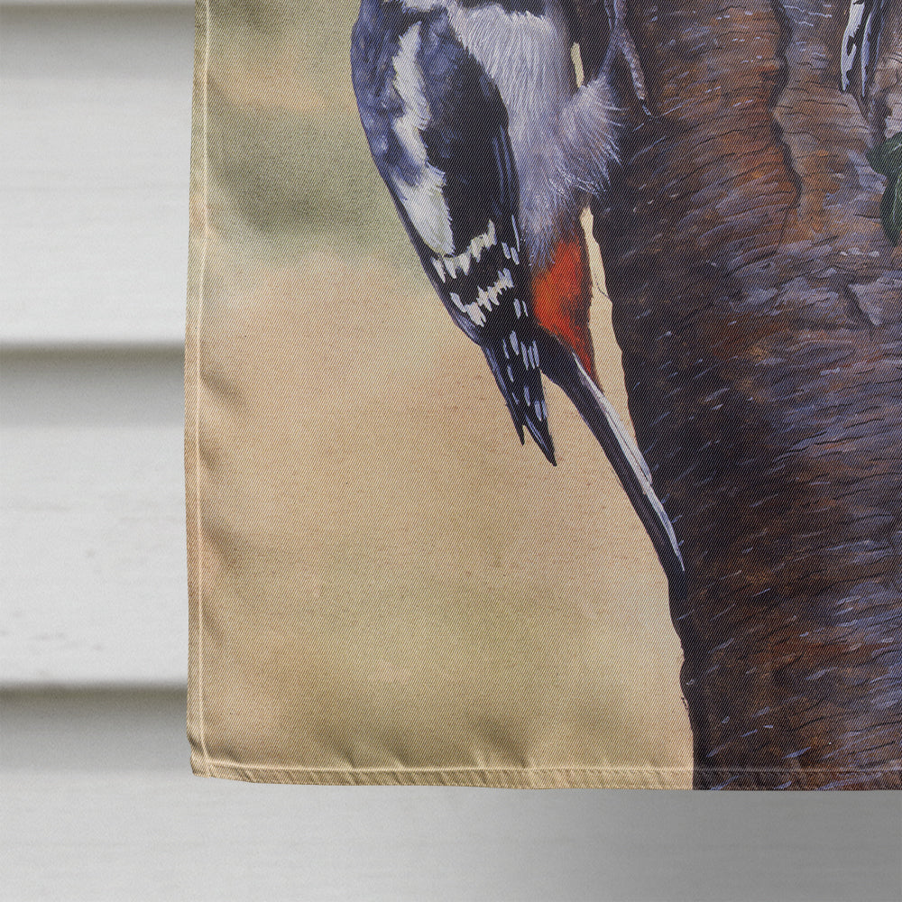 Woodpeckers by Daphne Baxter Flag Canvas House Size BDBA0335CHF  the-store.com.