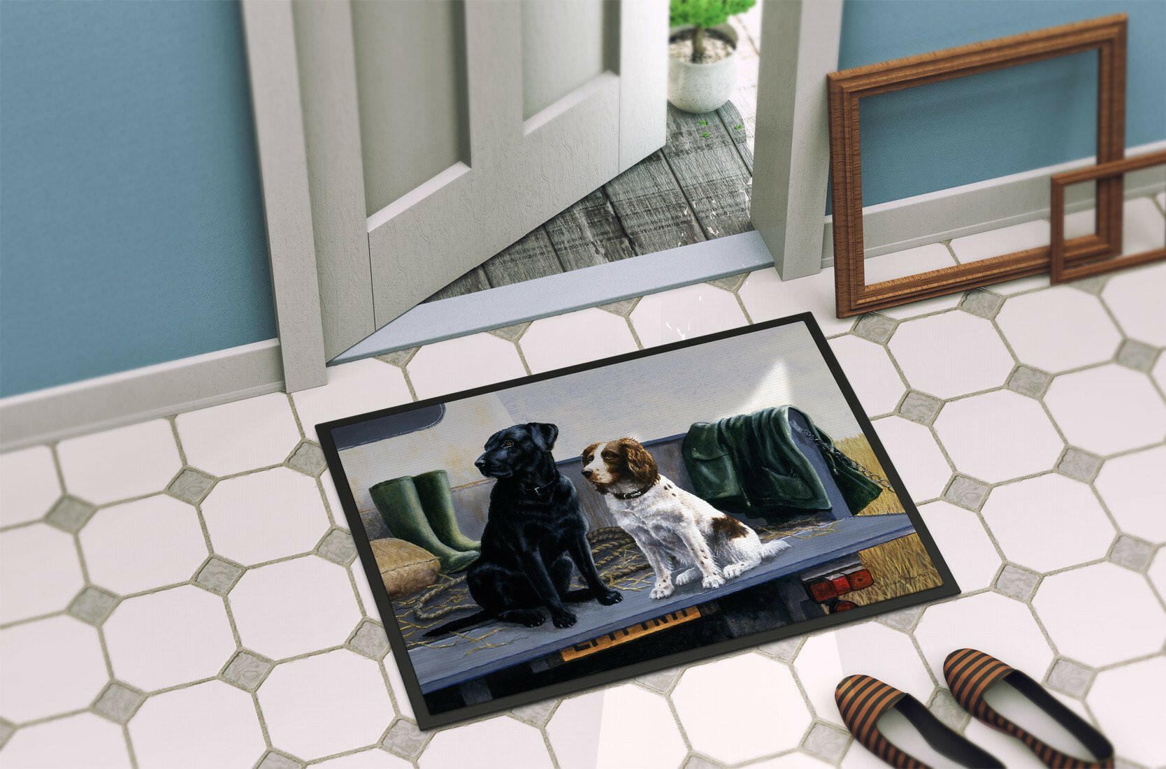 On The Tailgate Labrador and Springer Spaniel Indoor or Outdoor Mat 24x36 BDBA0341JMAT - the-store.com