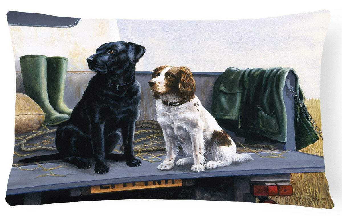 On The Tailgate Labrador and Springer Spaniel Fabric Decorative Pillow BDBA0341PW1216 by Caroline&#39;s Treasures
