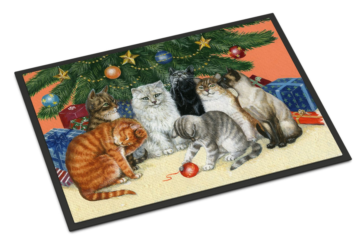 Cats under the Christmas Tree Indoor or Outdoor Mat 24x36 BDBA0345JMAT by Caroline&#39;s Treasures