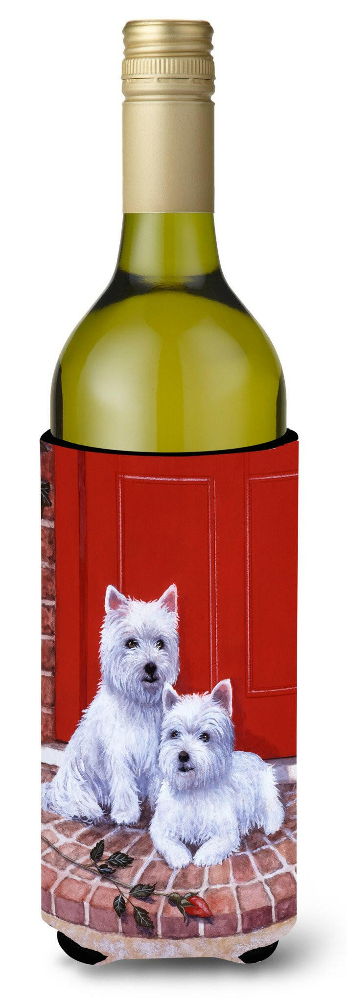 Red Door Westies Wine Bottle Beverage Insulator Hugger BDBA0348LITERK by Caroline's Treasures