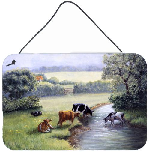 Cows Drinking at the Creek Bank Wall or Door Hanging Prints by Caroline&#39;s Treasures
