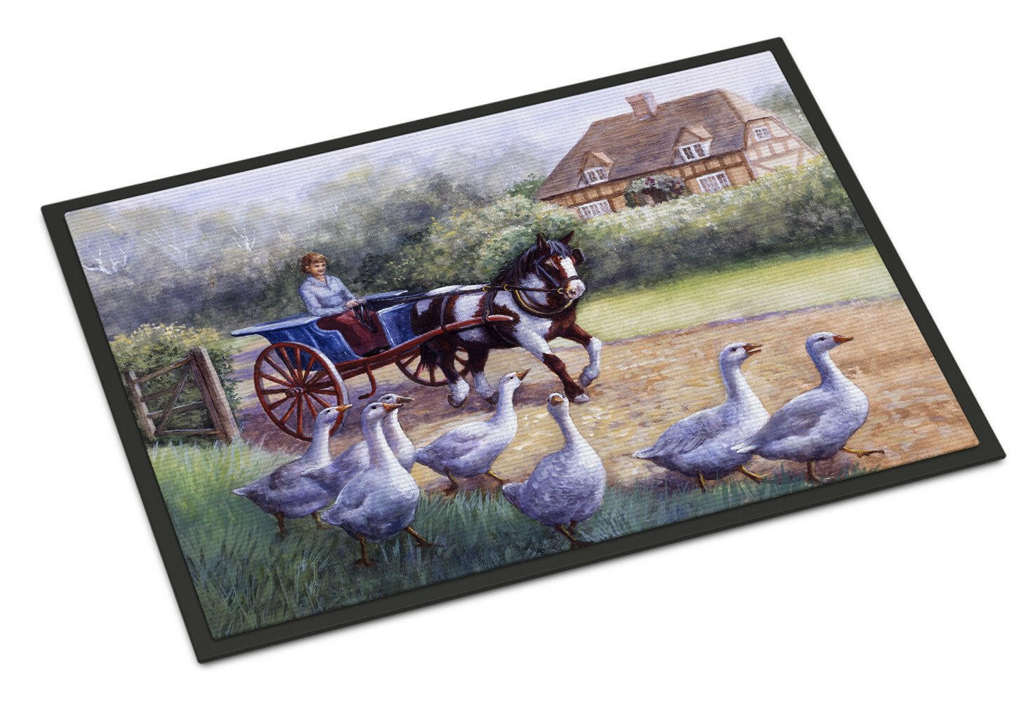 Geese Crossing before the Horse Indoor or Outdoor Mat 24x36 BDBA0351JMAT - the-store.com