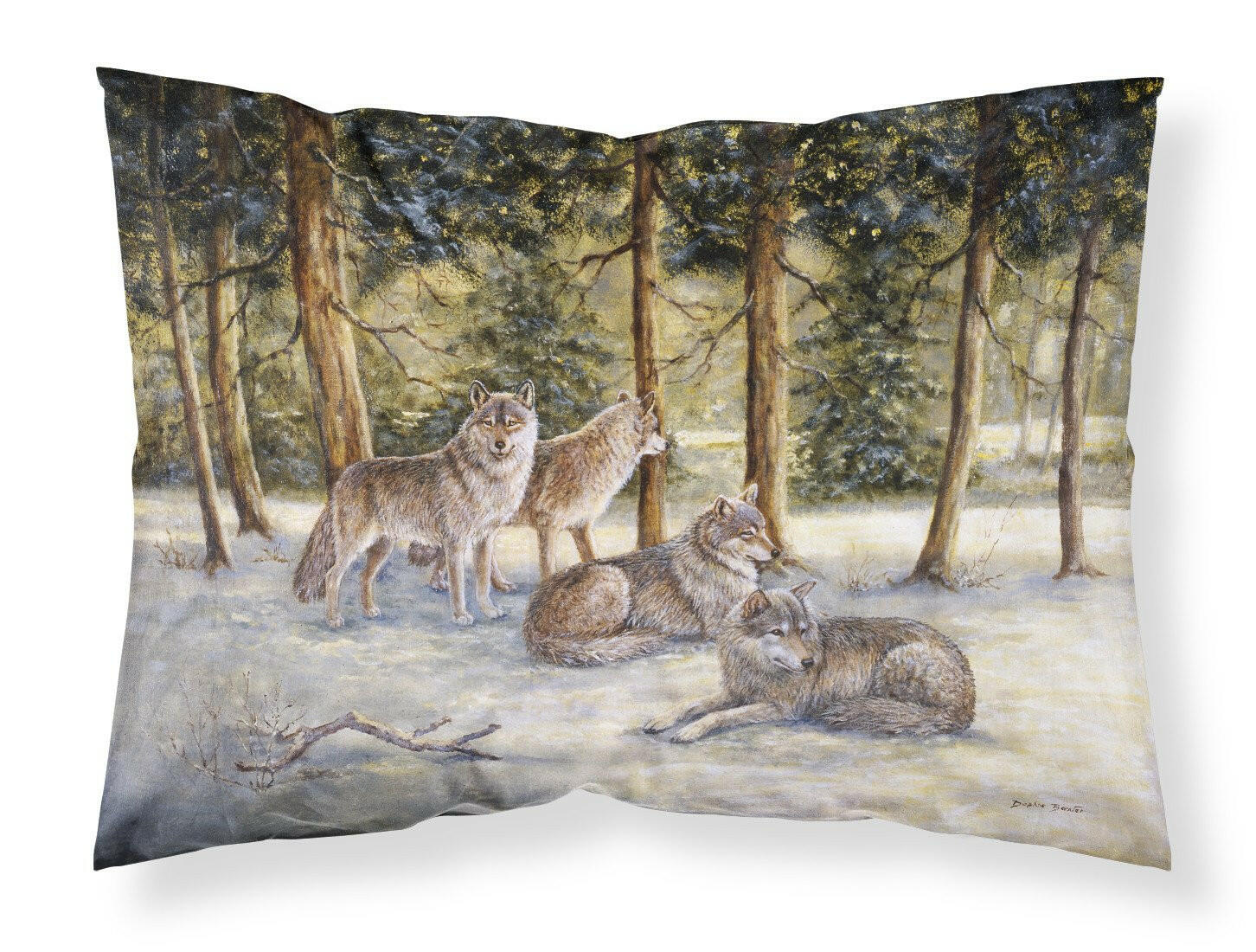 Wolves by Daphne Baxter Fabric Standard Pillowcase BDBA0371PILLOWCASE by Caroline's Treasures