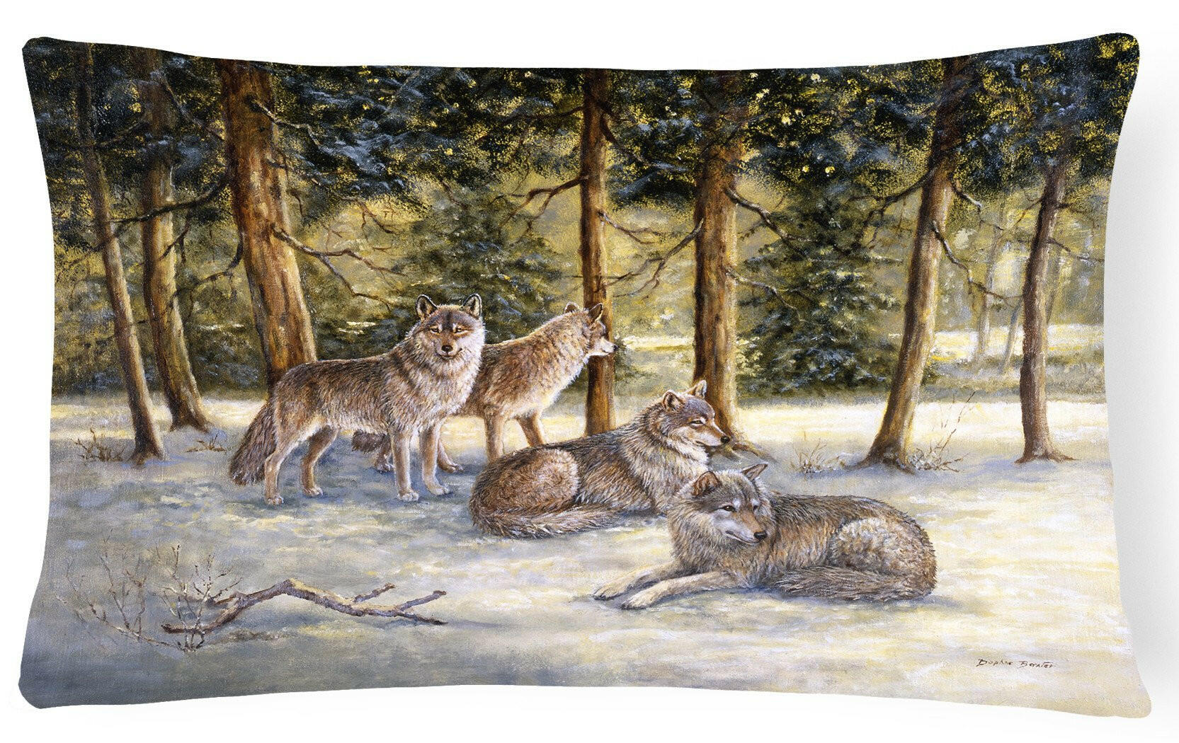 Wolves by Daphne Baxter Fabric Decorative Pillow BDBA0371PW1216 by Caroline's Treasures