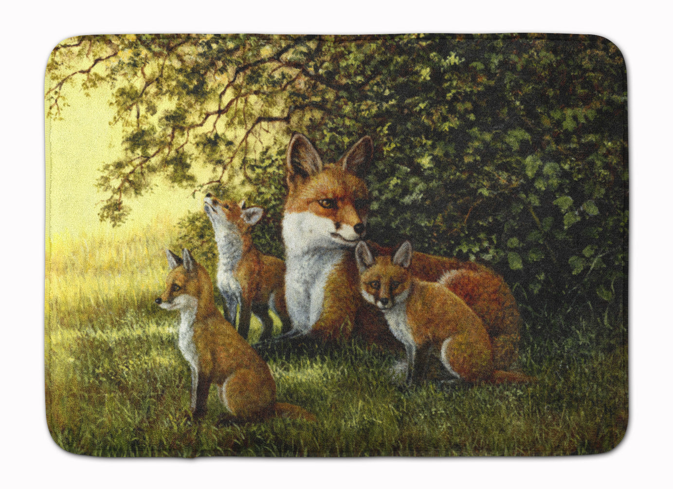 Foxes Resitng under the Tree Machine Washable Memory Foam Mat BDBA0382RUG - the-store.com