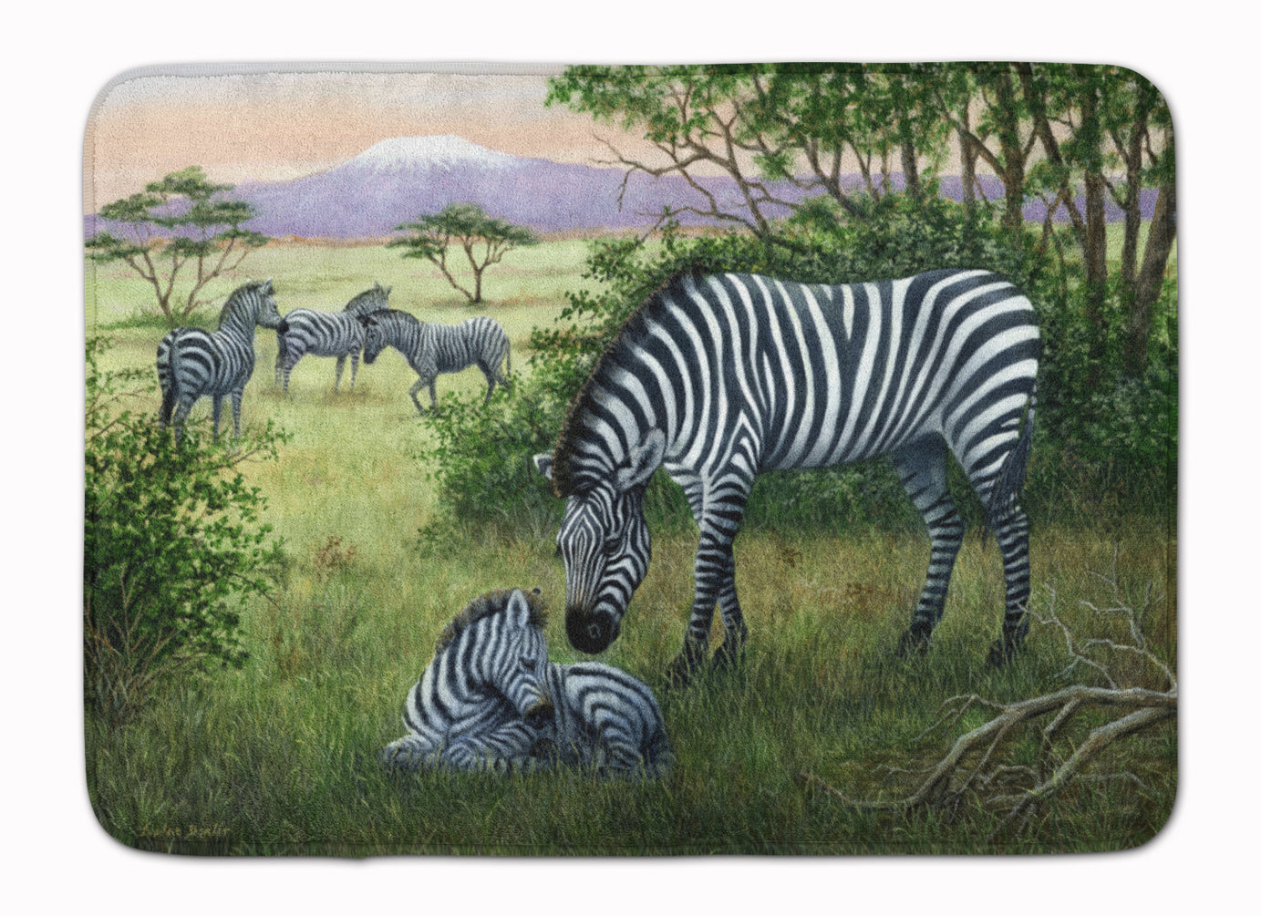 Zebras in the Field with Baby Machine Washable Memory Foam Mat BDBA0385RUG - the-store.com