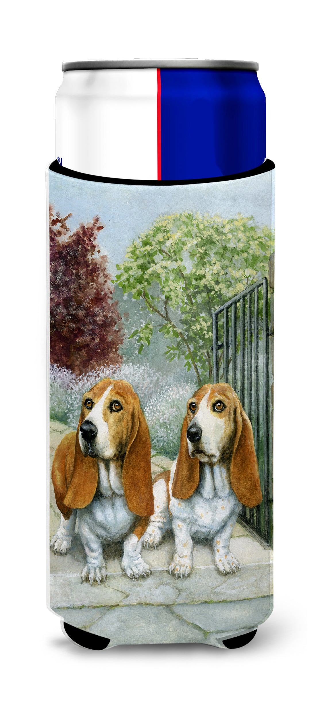 Basset Hounds in the Gate Ultra Beverage Insulators for slim cans BDBA0390MUK