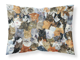 Caroline's Treasures Cats Galore Fabric Standard Pillowcase – Artistic Decorative Front, White Back BDBA0414PILLOWCASE