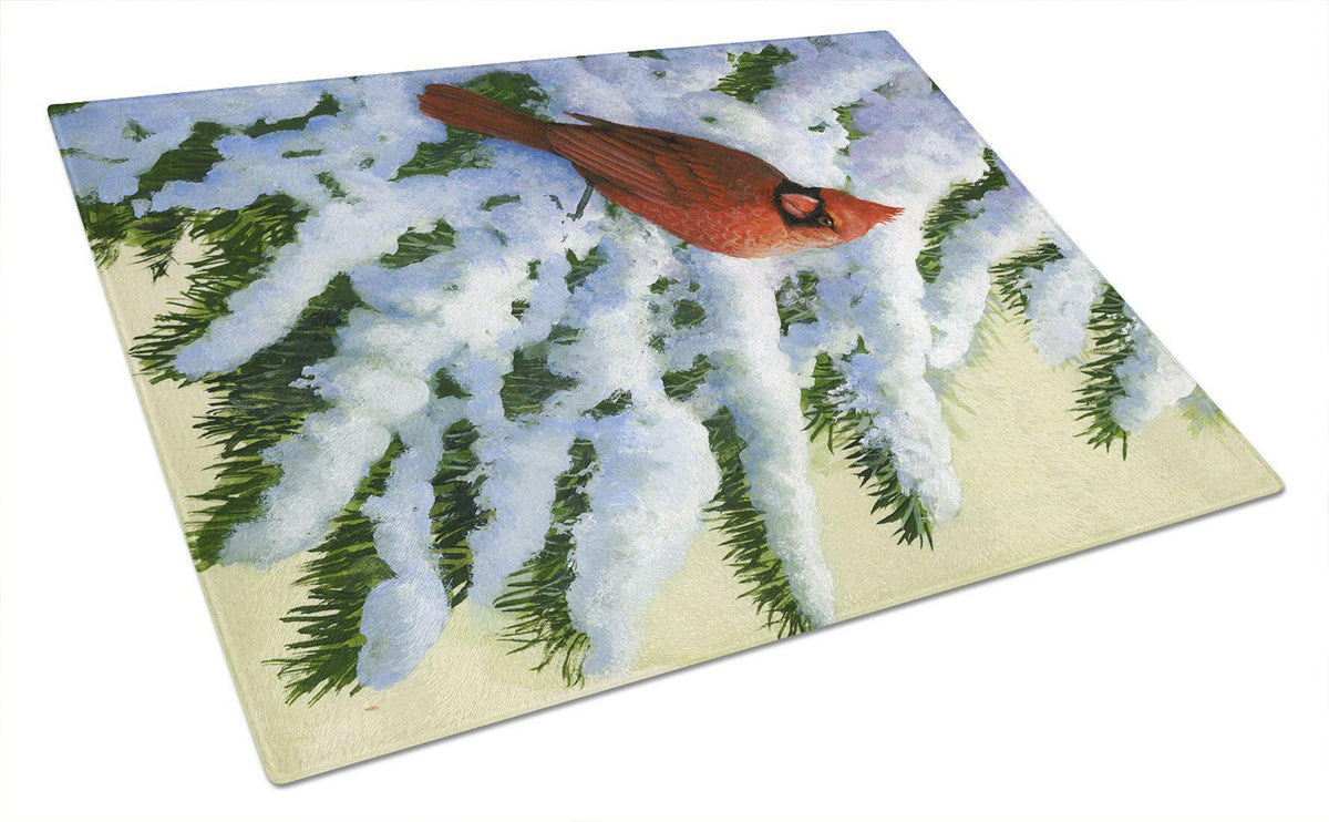 Red Cardinal by Daphne Baxter Glass Cutting Board Large BDBA0415LCB by Caroline&#39;s Treasures
