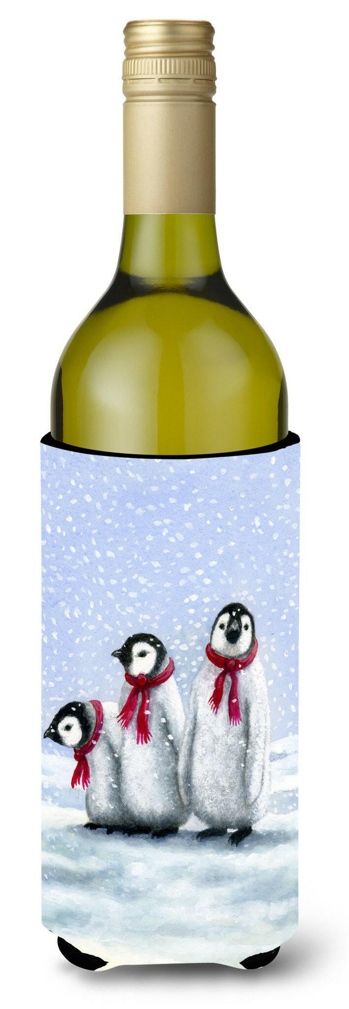 Penguins by Daphne Baxter Wine Bottle Beverage Insulator Hugger BDBA0419LITERK by Caroline&#39;s Treasures