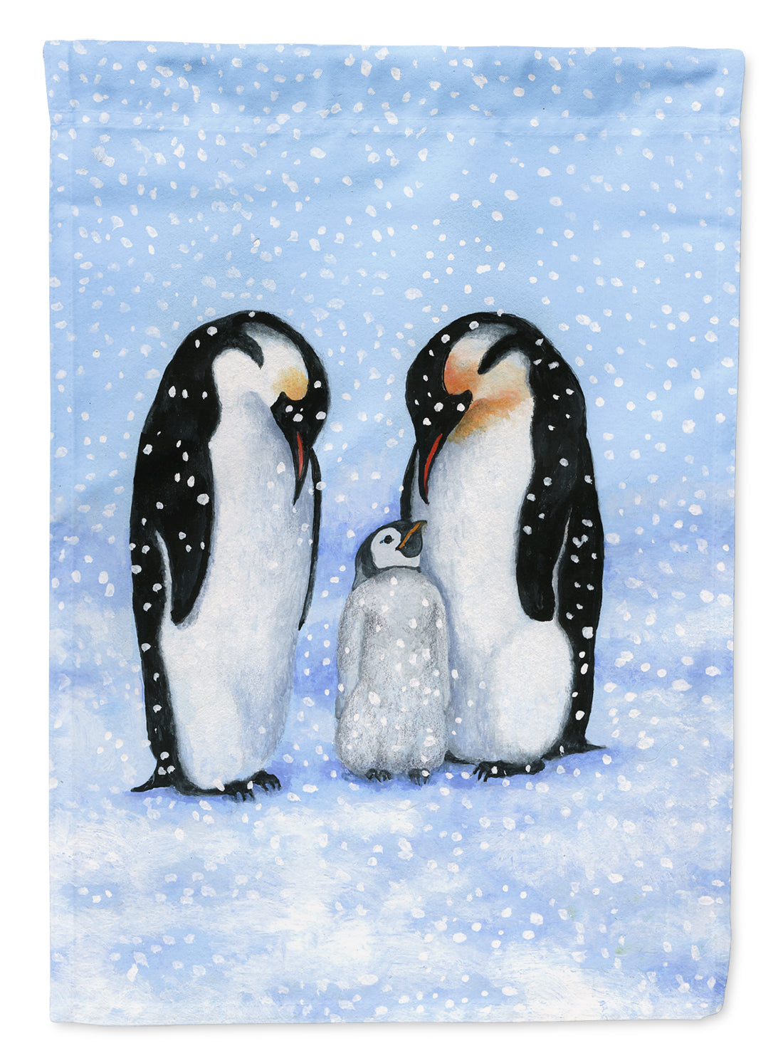 Penguin Family by Daphne Baxter Flag Canvas House Size BDBA0427CHF  the-store.com.
