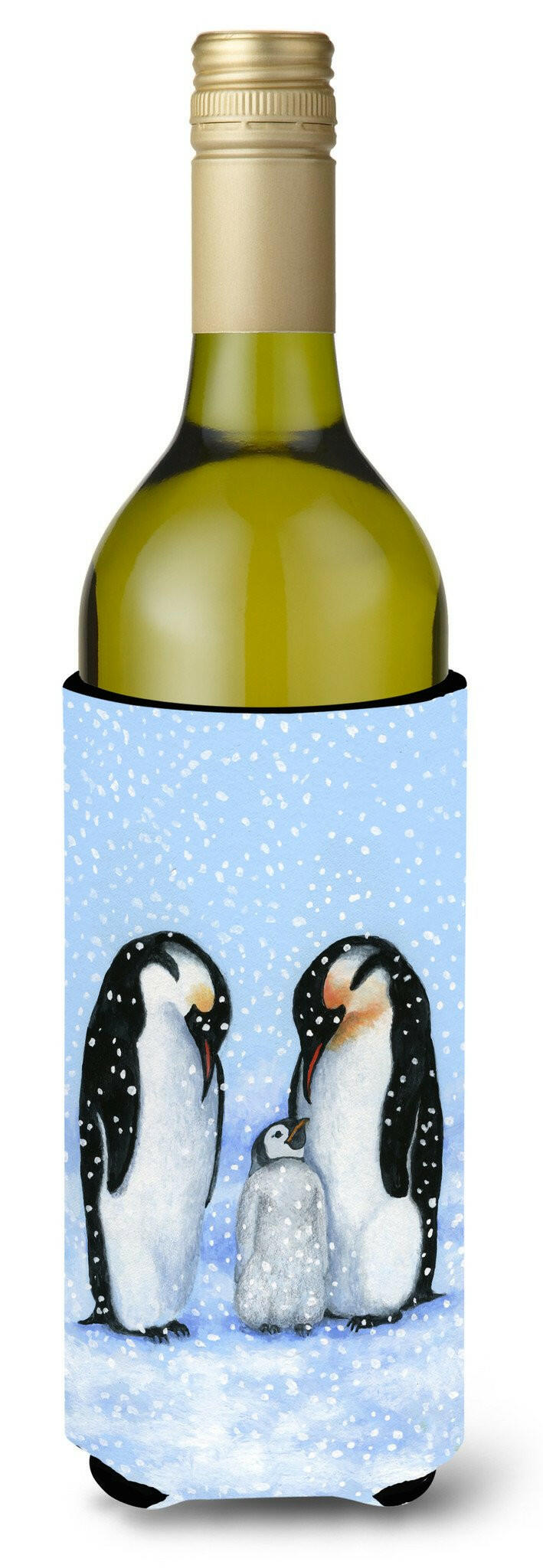 Penguin Family by Daphne Baxter Wine Bottle Beverage Insulator Hugger BDBA0427LITERK by Caroline&#39;s Treasures