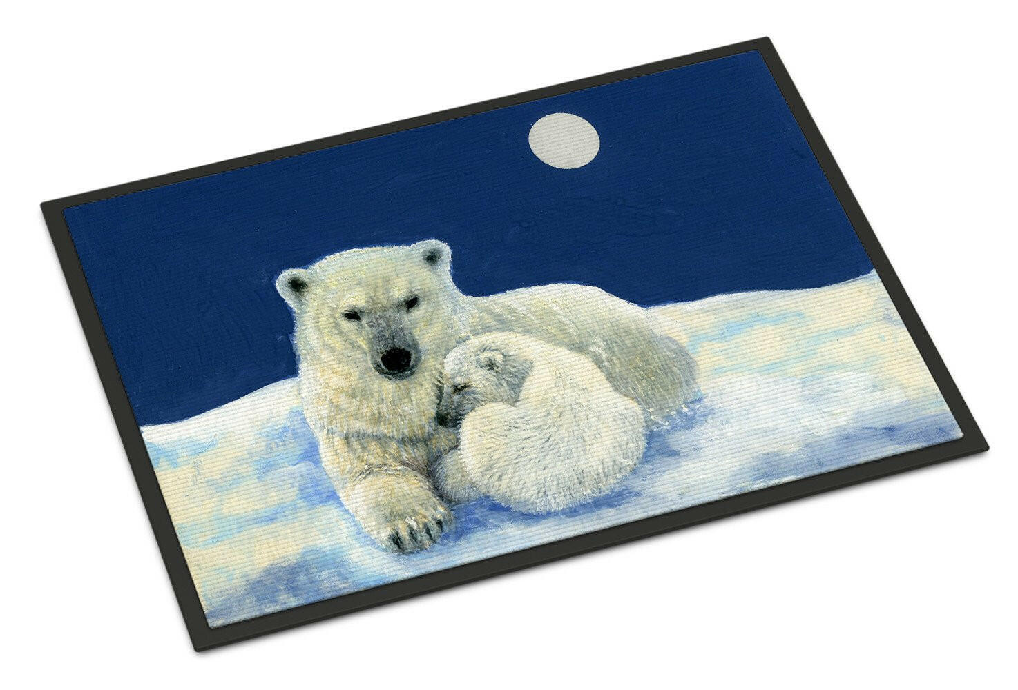 Polar Bears Moonlight Snuggle Indoor or Outdoor Mat 18x27 BDBA0429MAT - the-store.com