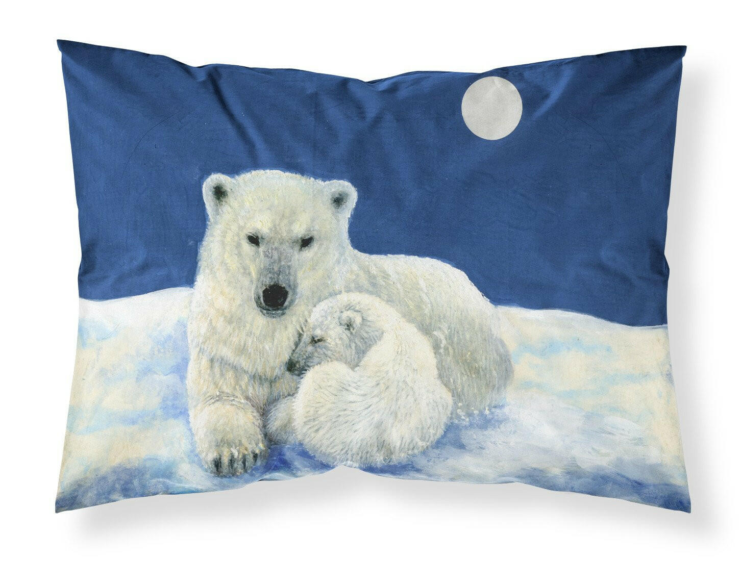 Polar Bears Moonlight Snuggle Fabric Standard Pillowcase BDBA0429PILLOWCASE by Caroline's Treasures