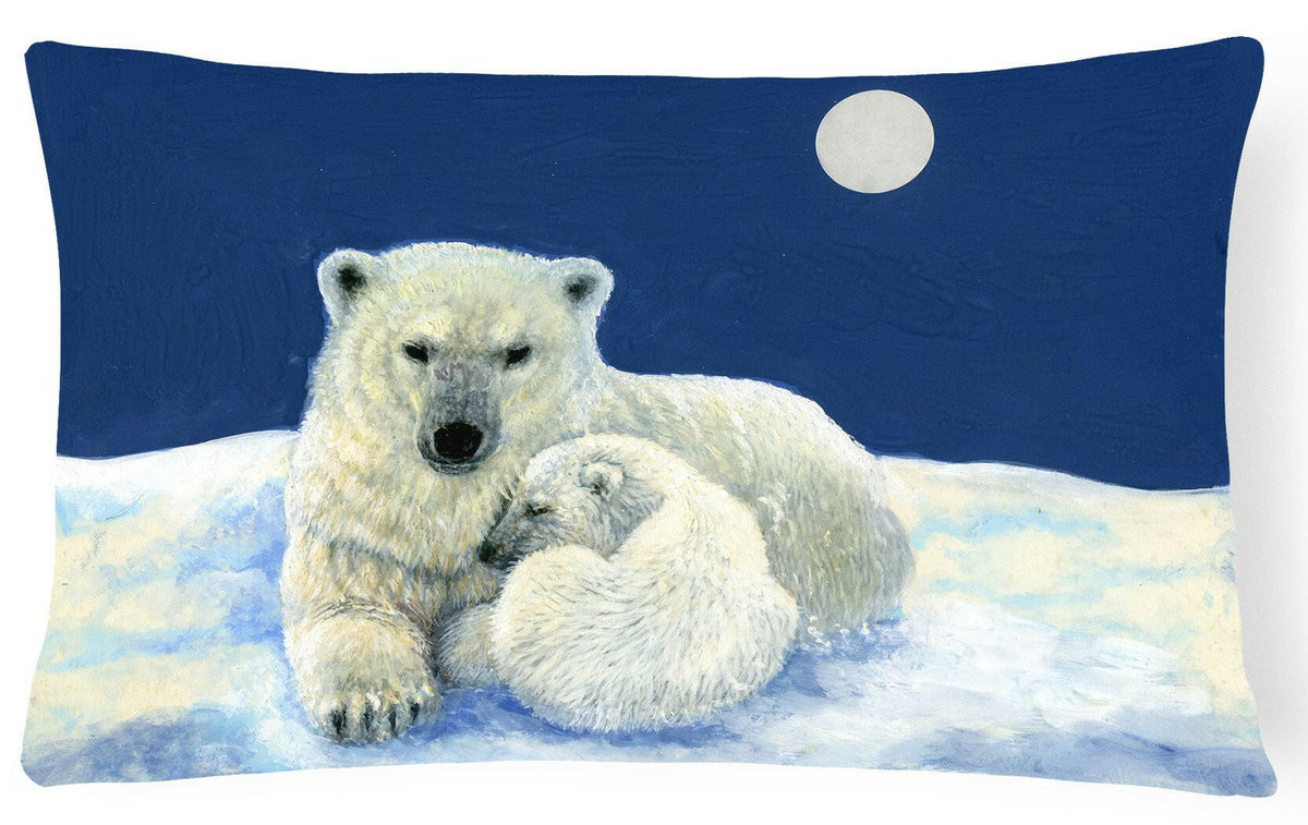 Polar Bears Moonlight Snuggle Fabric Decorative Pillow BDBA0429PW1216 by Caroline&#39;s Treasures
