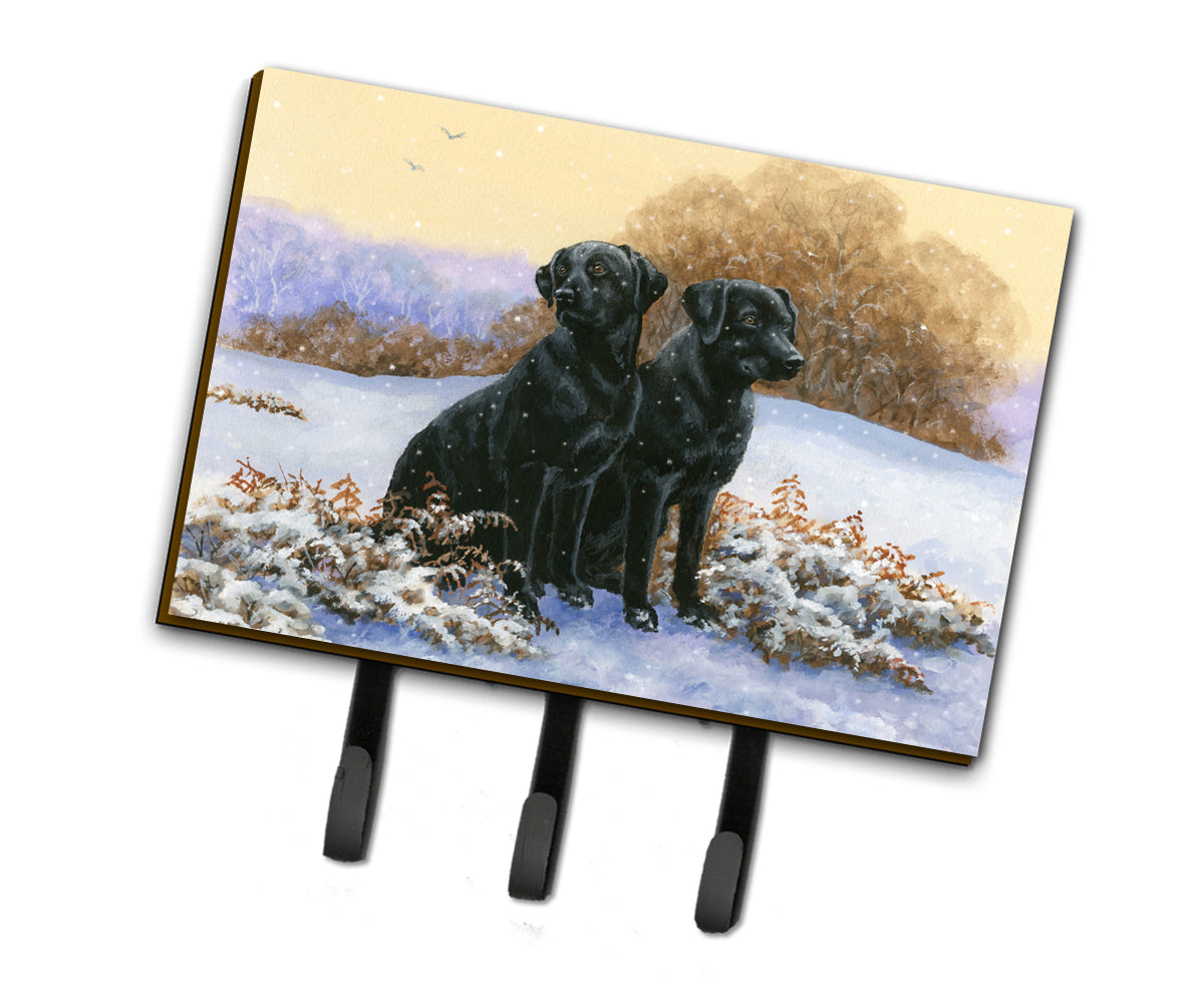 Black Labradors in the Snow Leash or Key Holder BDBA0450TH68
