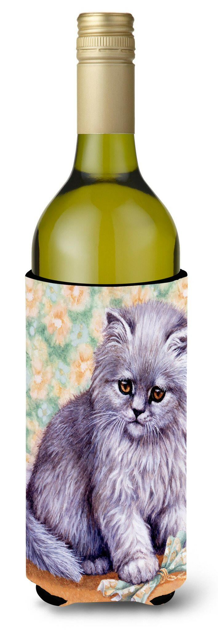 Grey Cat by Daphne Baxter Wine Bottle Beverage Insulator Hugger BDBA254ALITERK by Caroline&#39;s Treasures