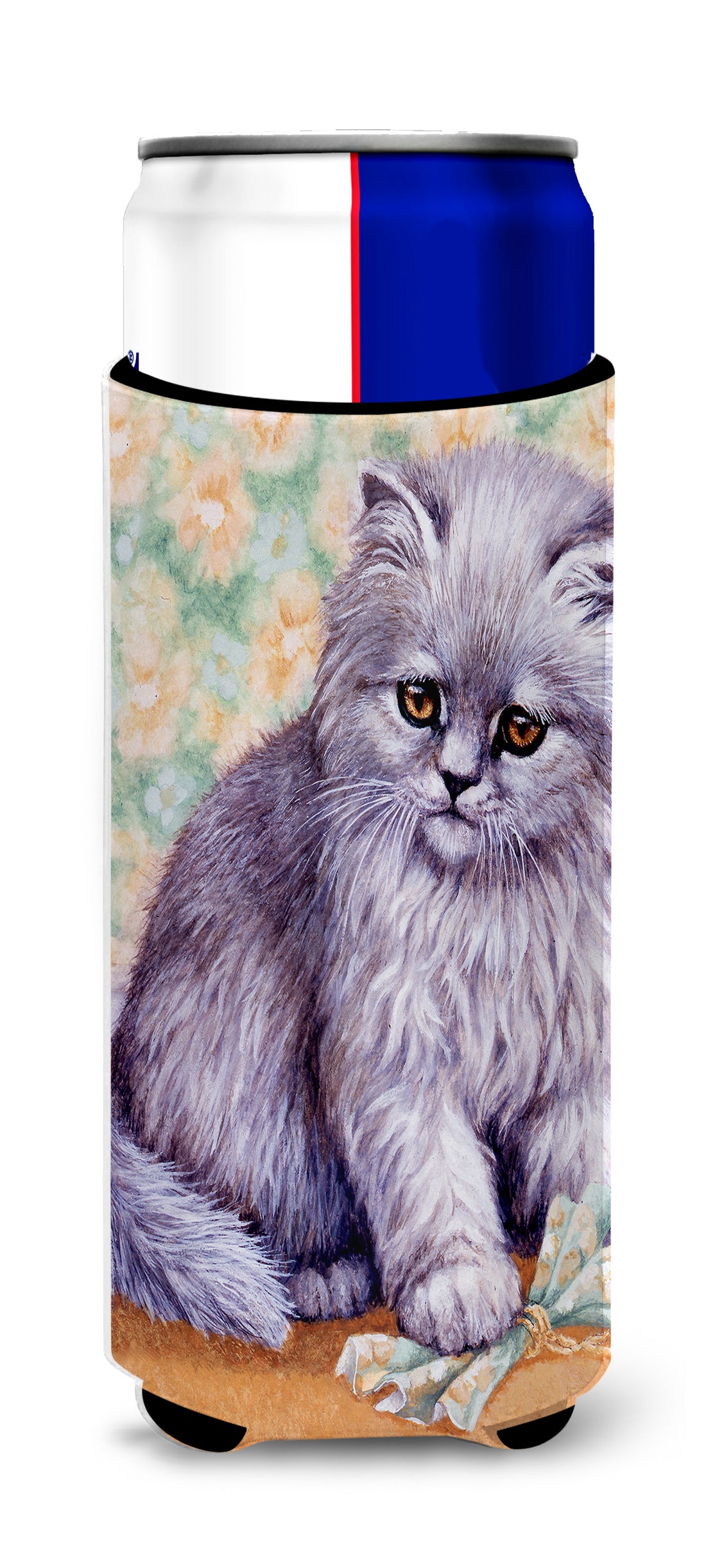 Grey Cat by Daphne Baxter Ultra Beverage Insulators for slim cans BDBA254AMUK  the-store.com.