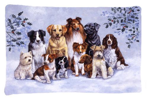 Winter Dogs Fabric Standard Pillowcase by Caroline's Treasures