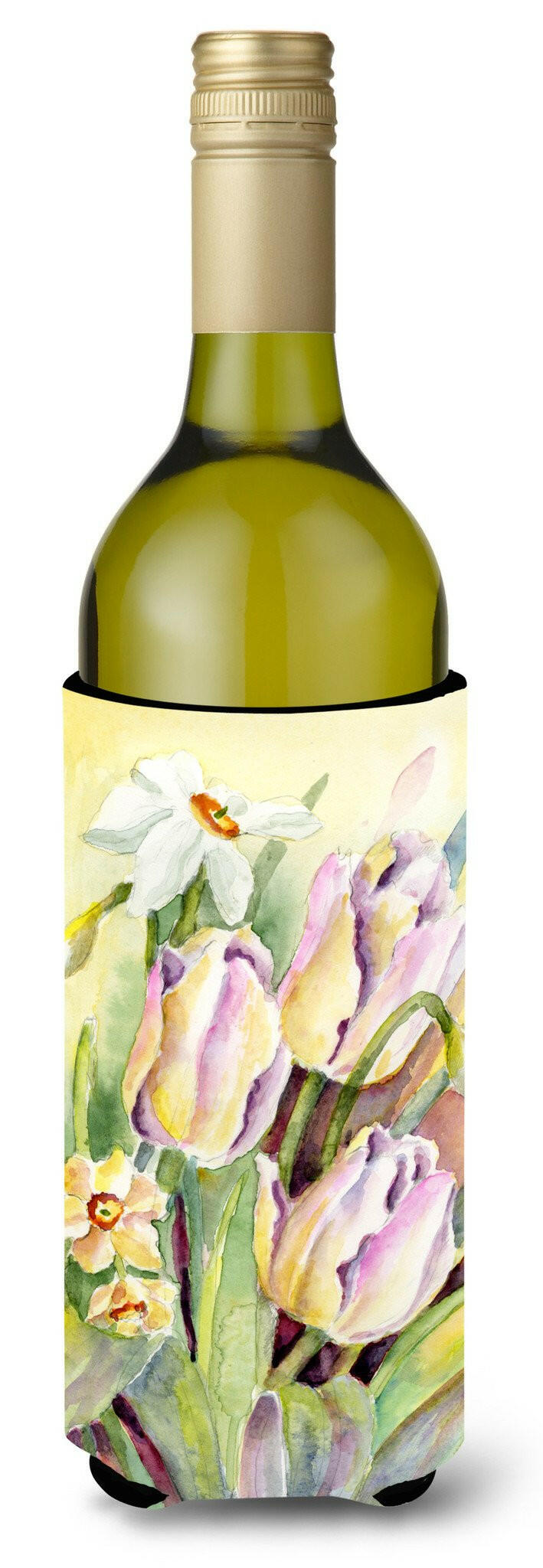 Tulips and Narcisuss Wine Bottle Beverage Insulator Hugger BMBO0425LITERK by Caroline's Treasures
