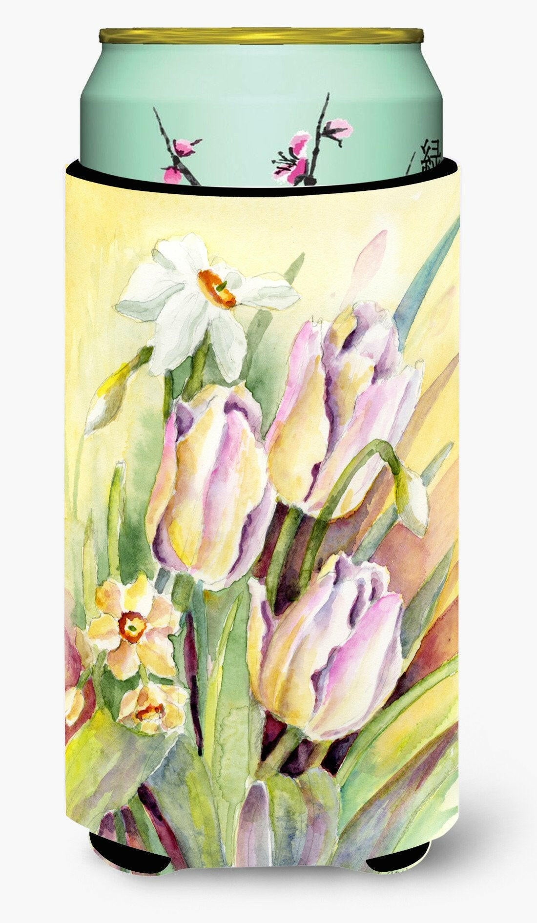 Tulips and Narcisuss Tall Boy Beverage Insulator Hugger BMBO0425TBC by Caroline&#39;s Treasures