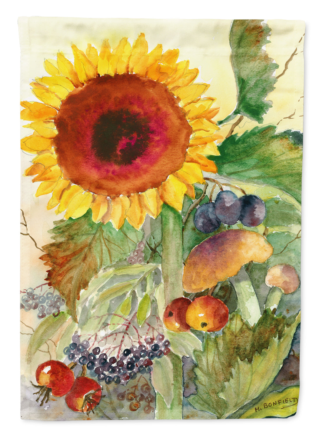 Autumn Flowers I by Maureen Bonfield Flag Garden Size BMBO0698GF