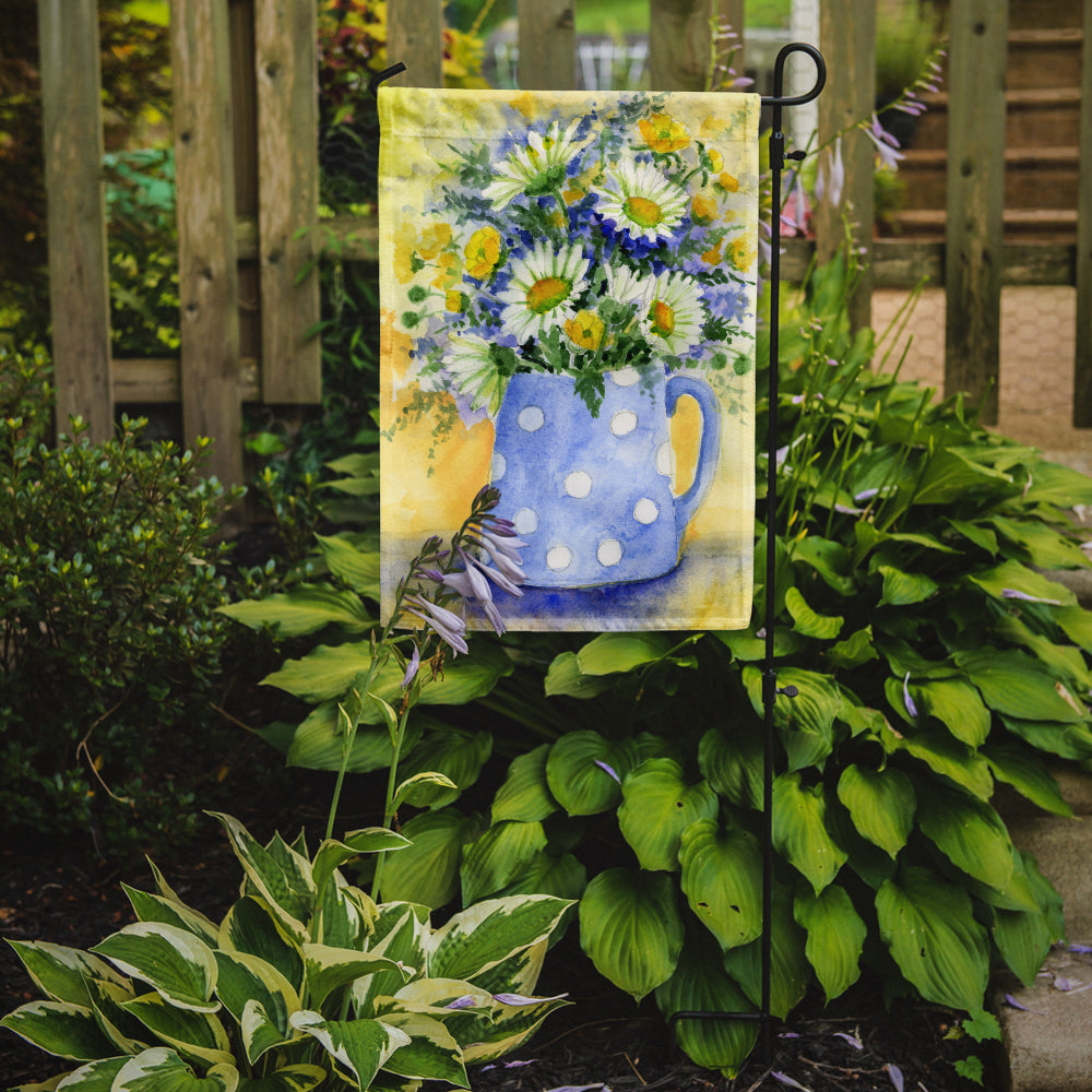 Blue and Yellow Flowers by Maureen Bonfield Flag Garden Size BMBO0730GF.